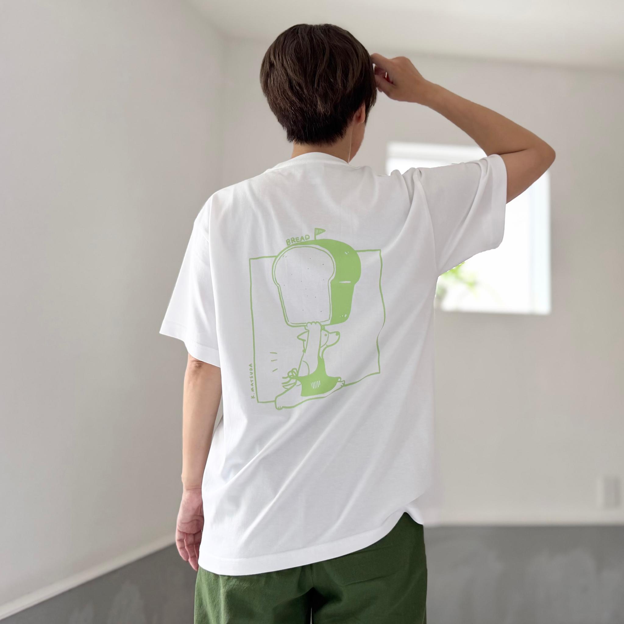【ユニセックス】コラボプリント リラックスフィットTシャツ-BREAD 5色展開【ホワイト】1枚目の画像