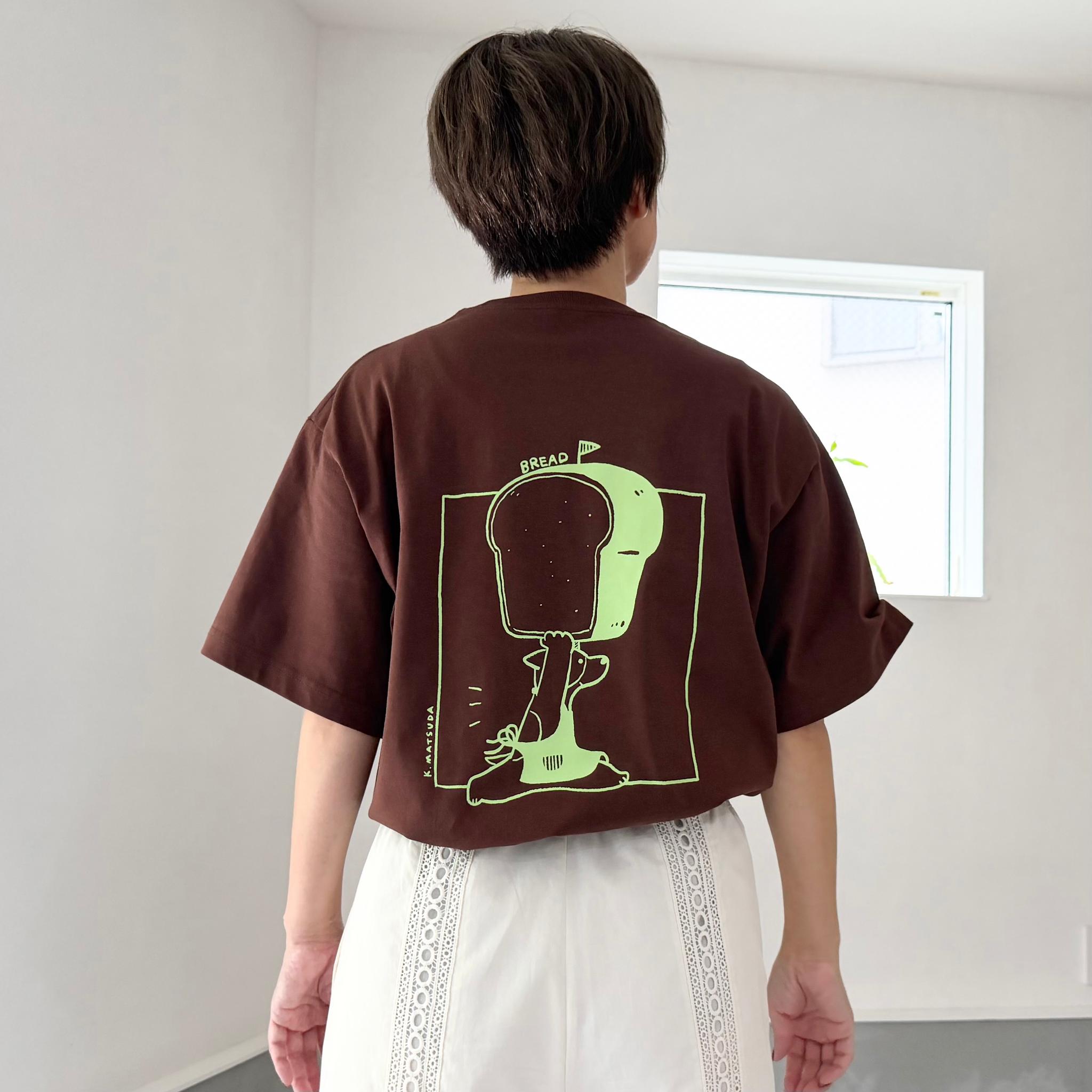 【ユニセックス】コラボプリント リラックスフィットTシャツ-BREAD 5色展開【ブラウン】 | 4枚目