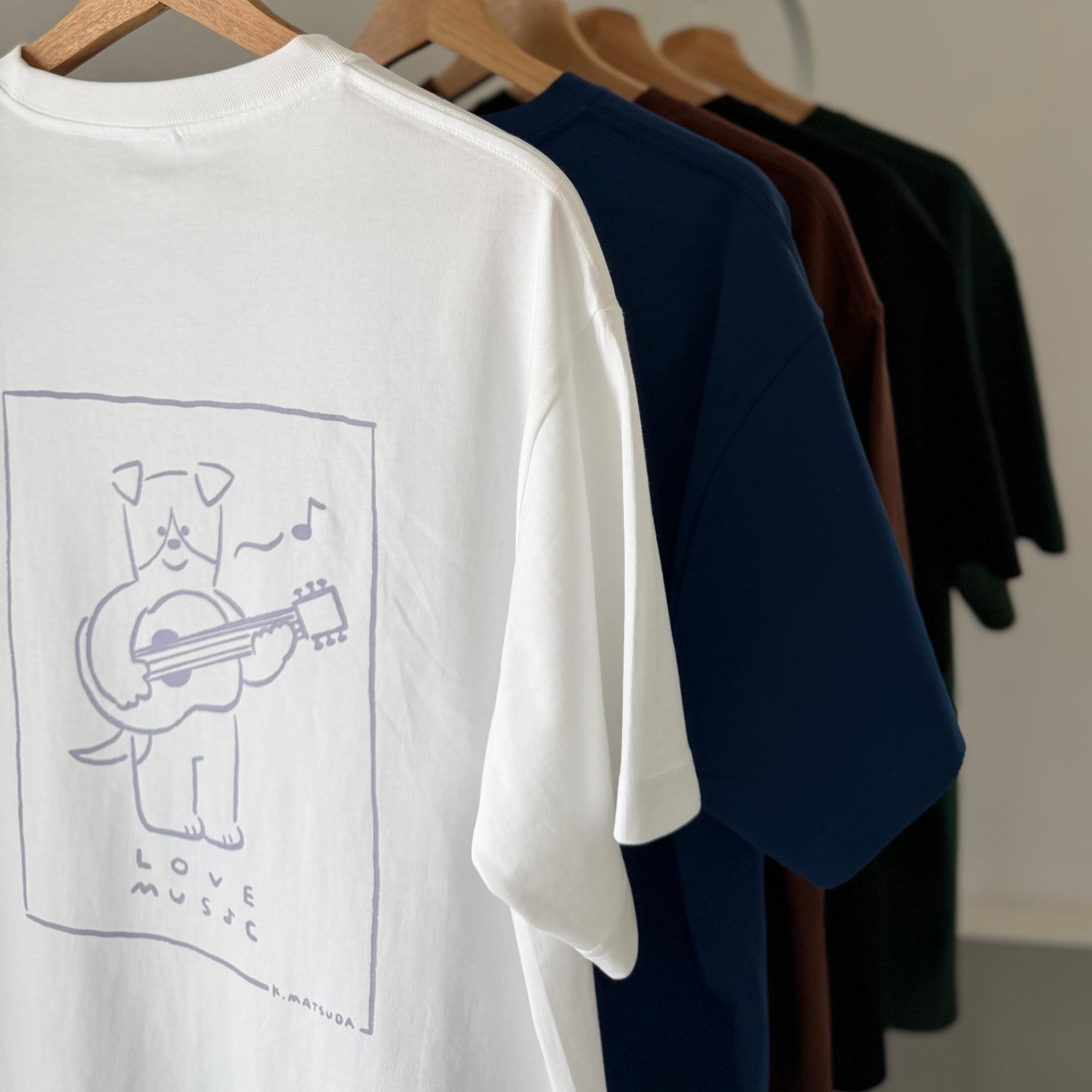 【ユニセックス】コラボプリント リラックスフィットTシャツ-music 5色展開【ホワイト】 | 6枚目