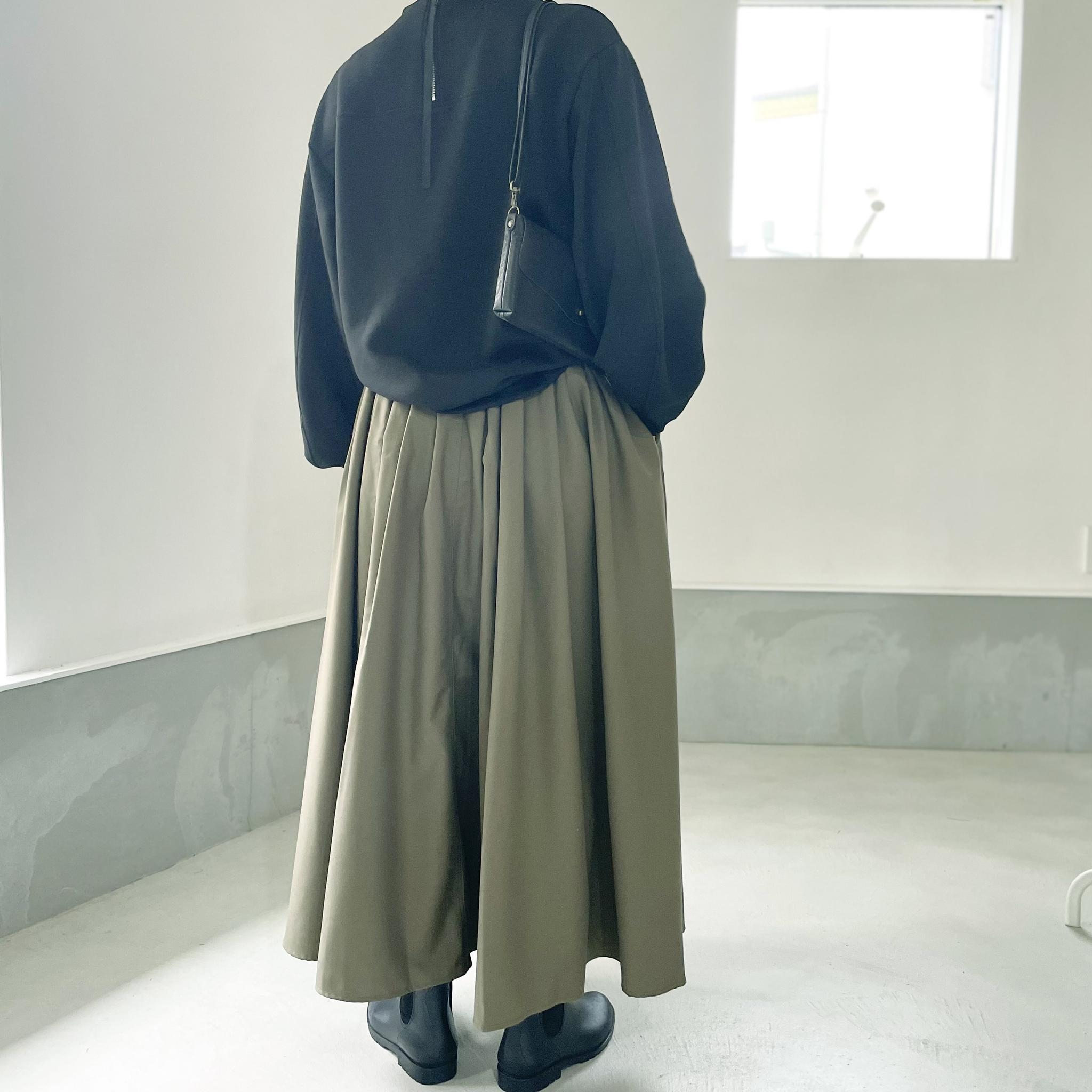 Aライン ベルト付 タックスカート【カーキ】 | 6枚目