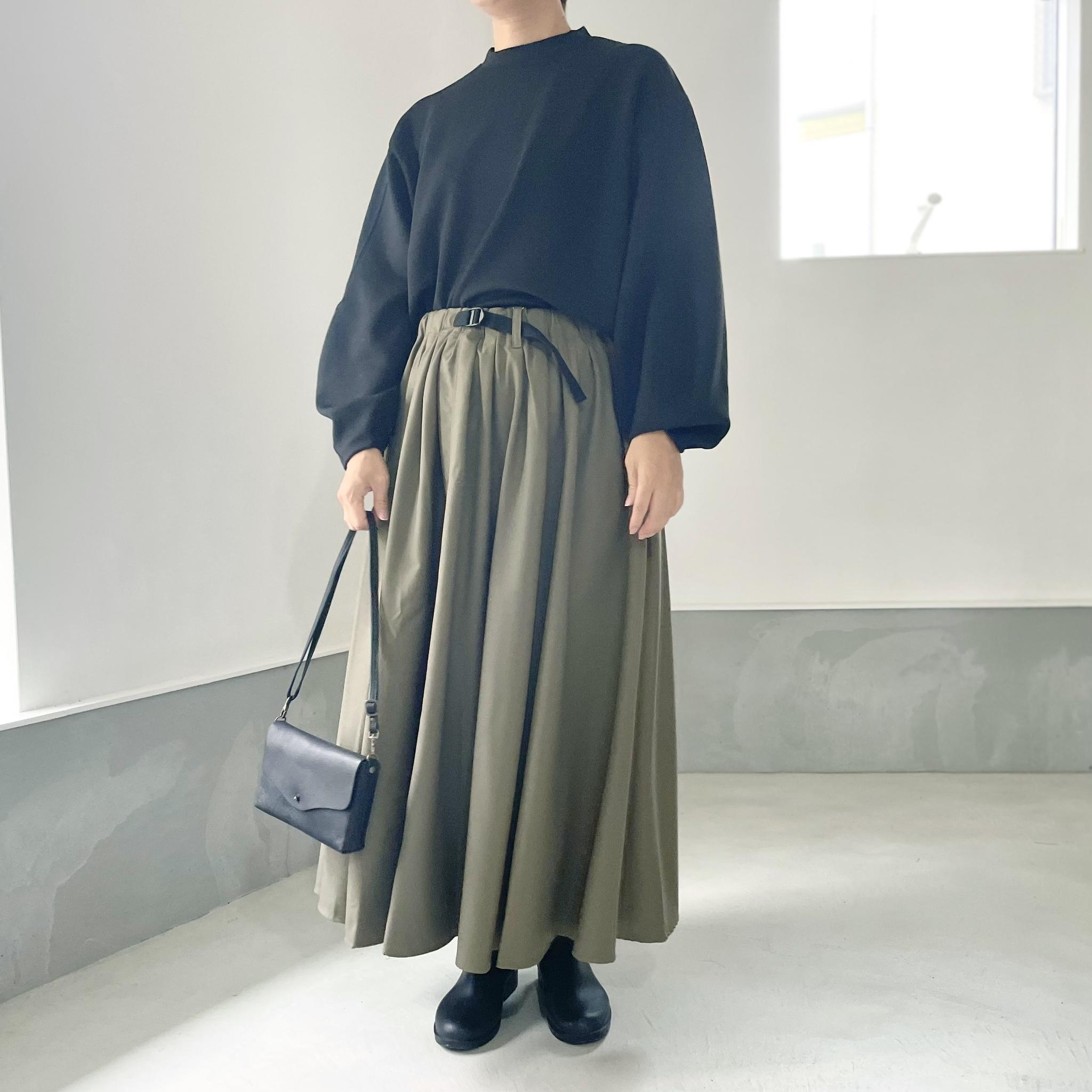 Aライン ベルト付 タックスカート【グレー】 | 16枚目