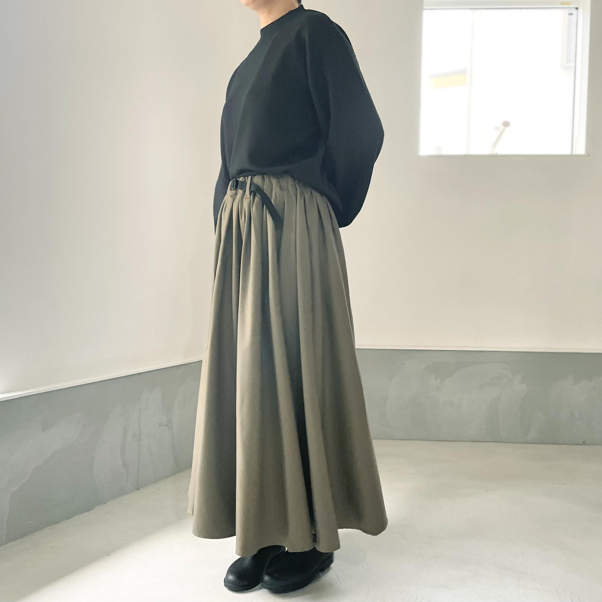 Aライン ベルト付 タックスカート【グレー】 | 17枚目