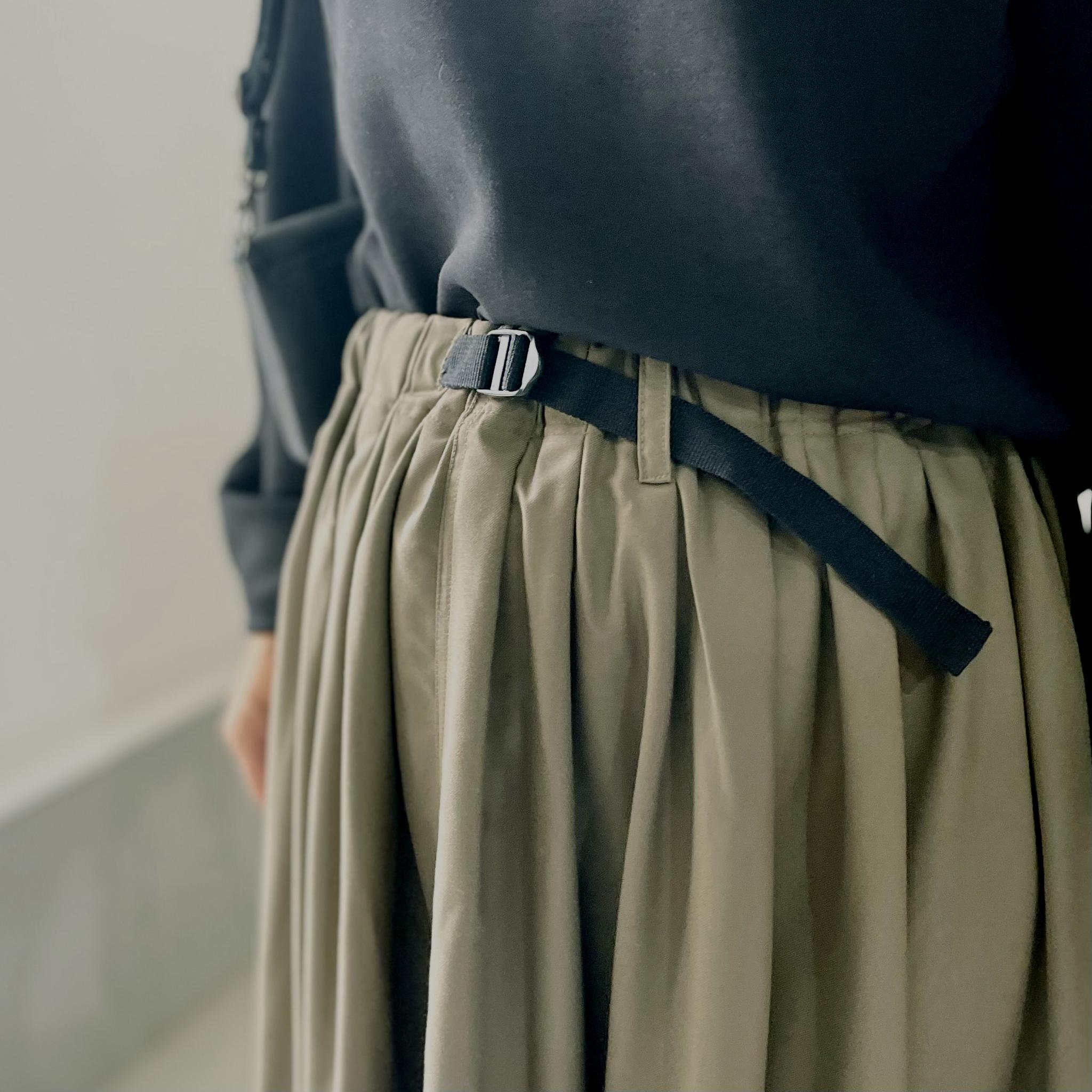 Aライン ベルト付 タックスカート【グレー】 | 19枚目