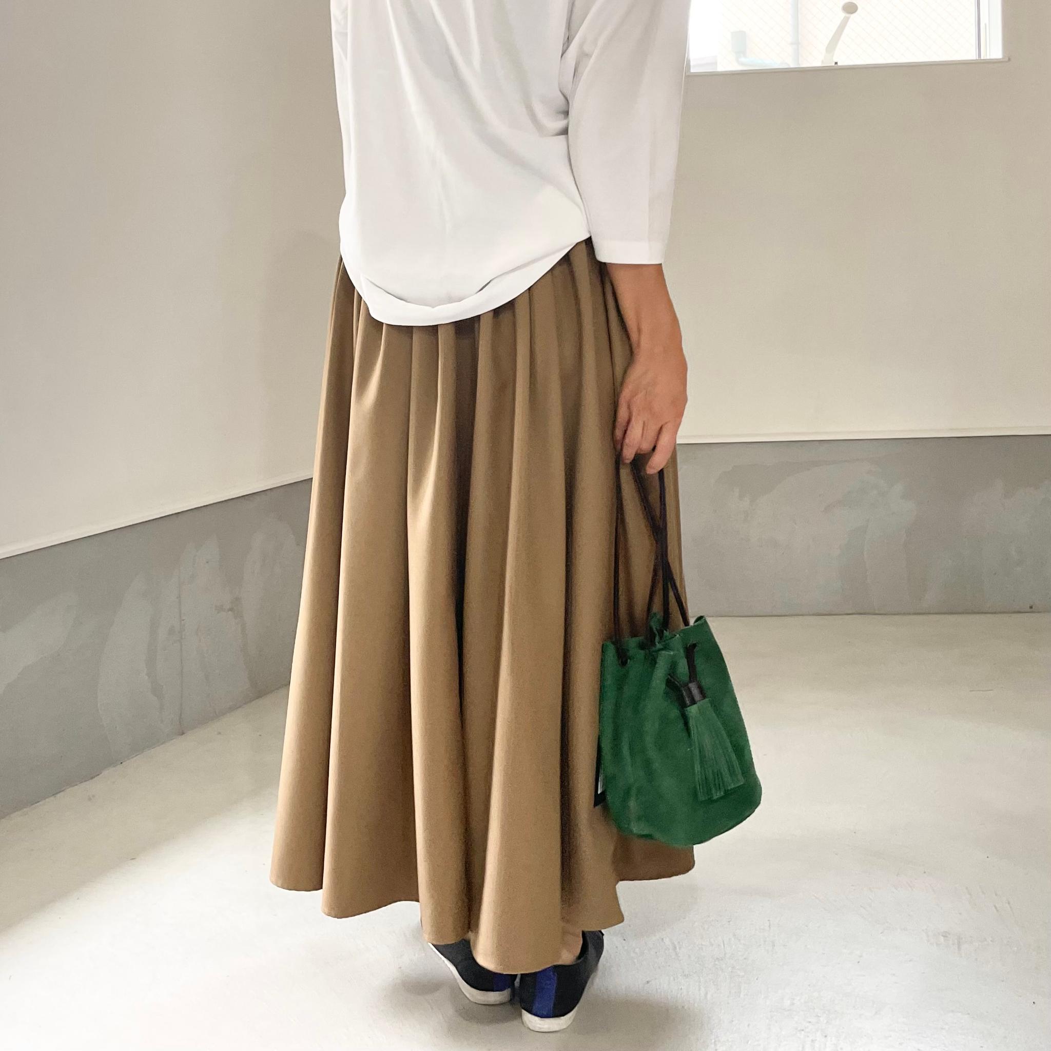 Aライン ベルト付 タックスカート【3色展開】 | 8枚目