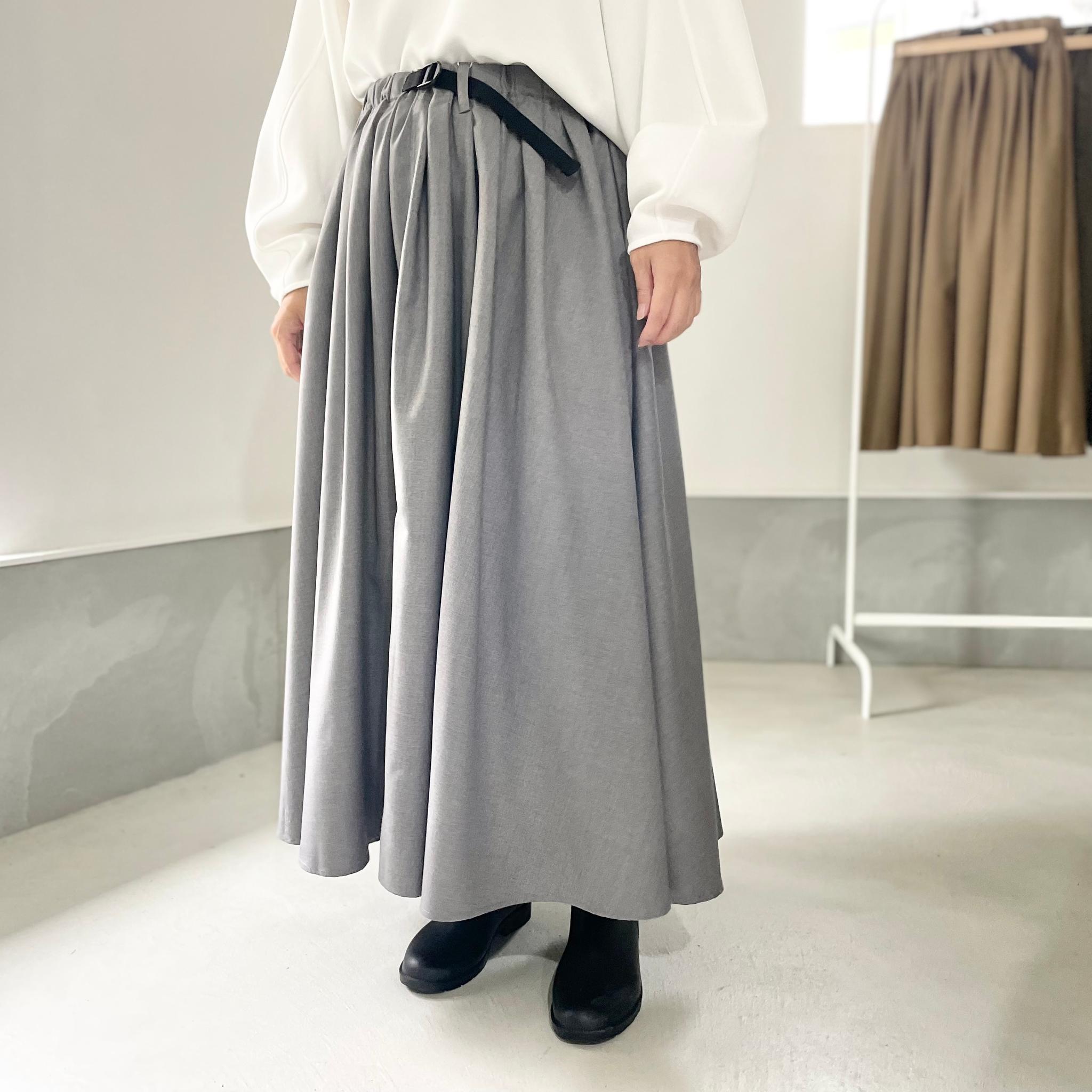 Aライン ベルト付 タックスカート【3色展開】 | 11枚目