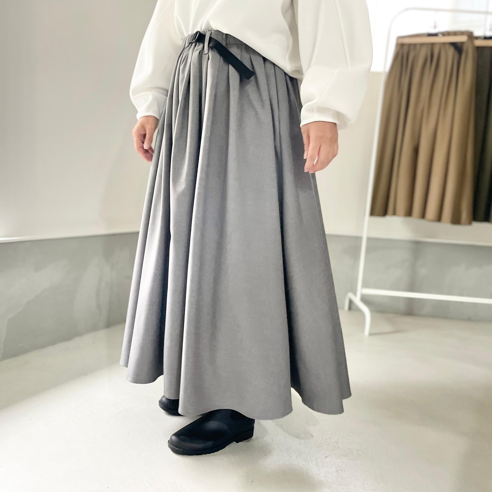 Aライン ベルト付 タックスカート【3色展開】 | 12枚目