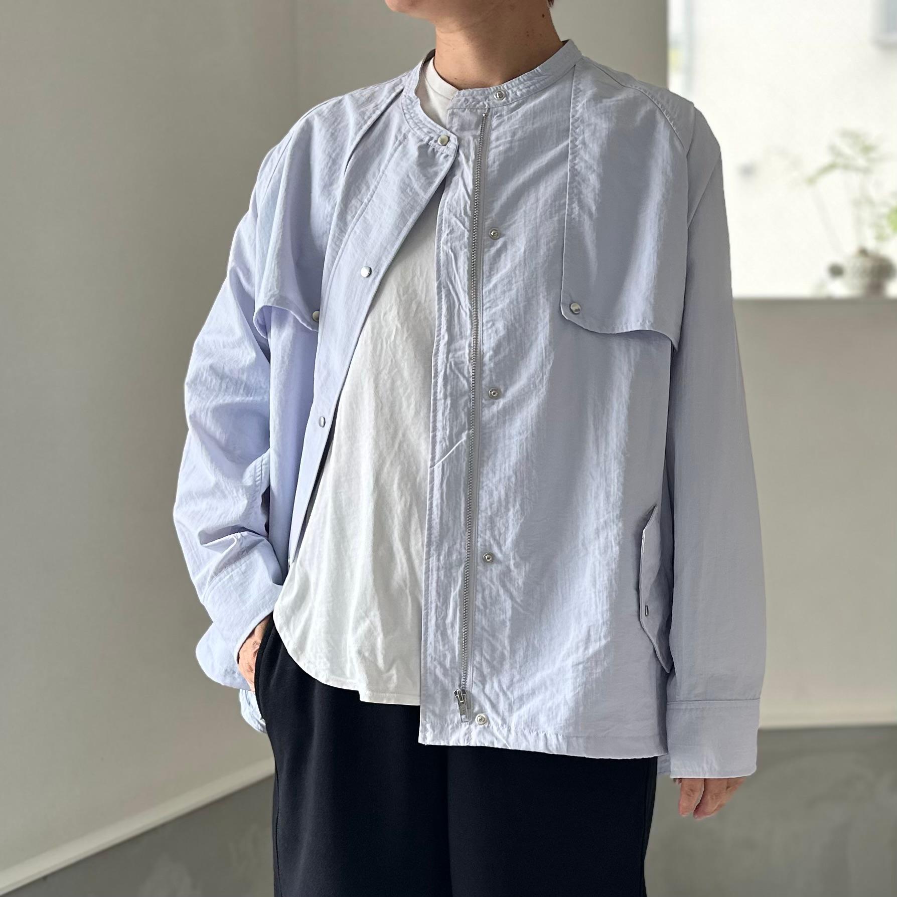 『2025新色』撥水ナイロンのヨーク付 ZIP UPブルゾン【ライトブルー】