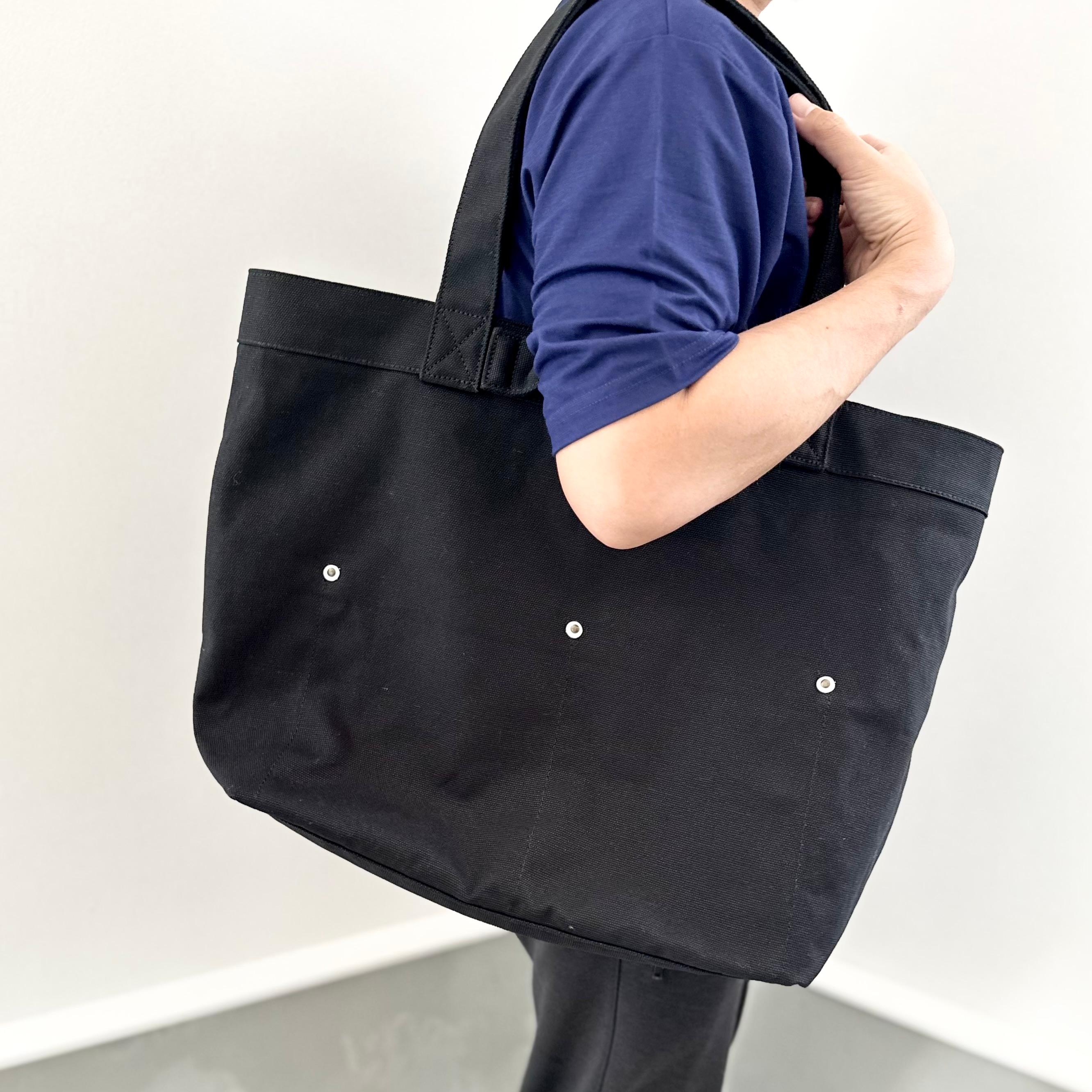 『2025新作』大容量 2WAY ヘビーキャンバス トートバッグ　L-size【ブラック】1枚目の画像