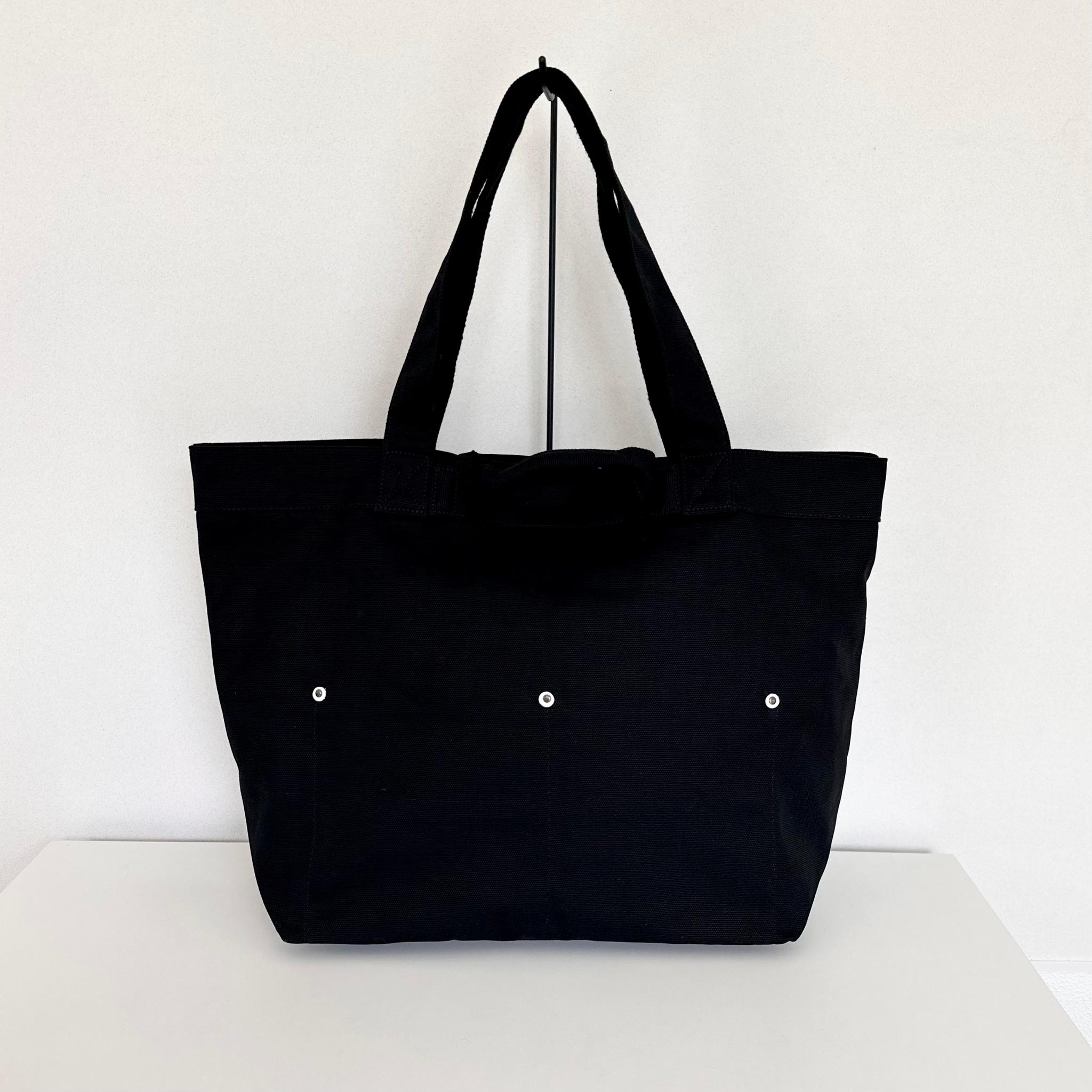 『2025新作』大容量 2WAY ヘビーキャンバス トートバッグ　L-size【ブラック】 | 3枚目