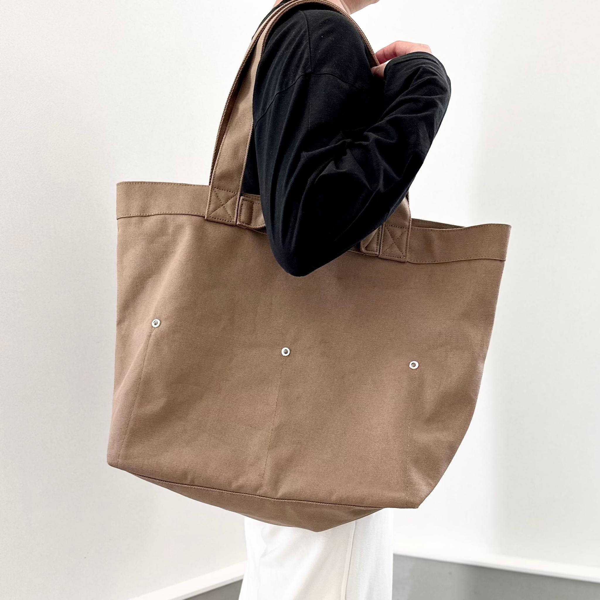 『2025新作』大容量 2WAY ヘビーキャンバス トートバッグ　L-size【グレイッシュカーキ】 | 15枚目