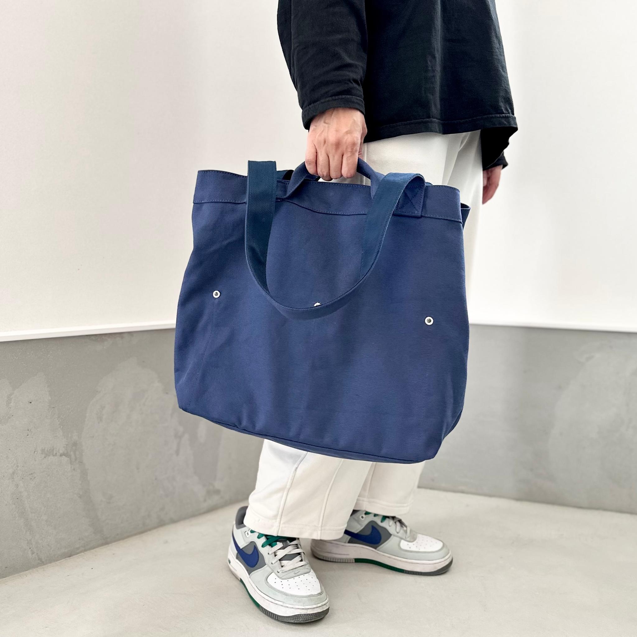 『2025新作』大容量 2WAY ヘビーキャンバス トートバッグ　L-size【ブルー】1枚目の画像