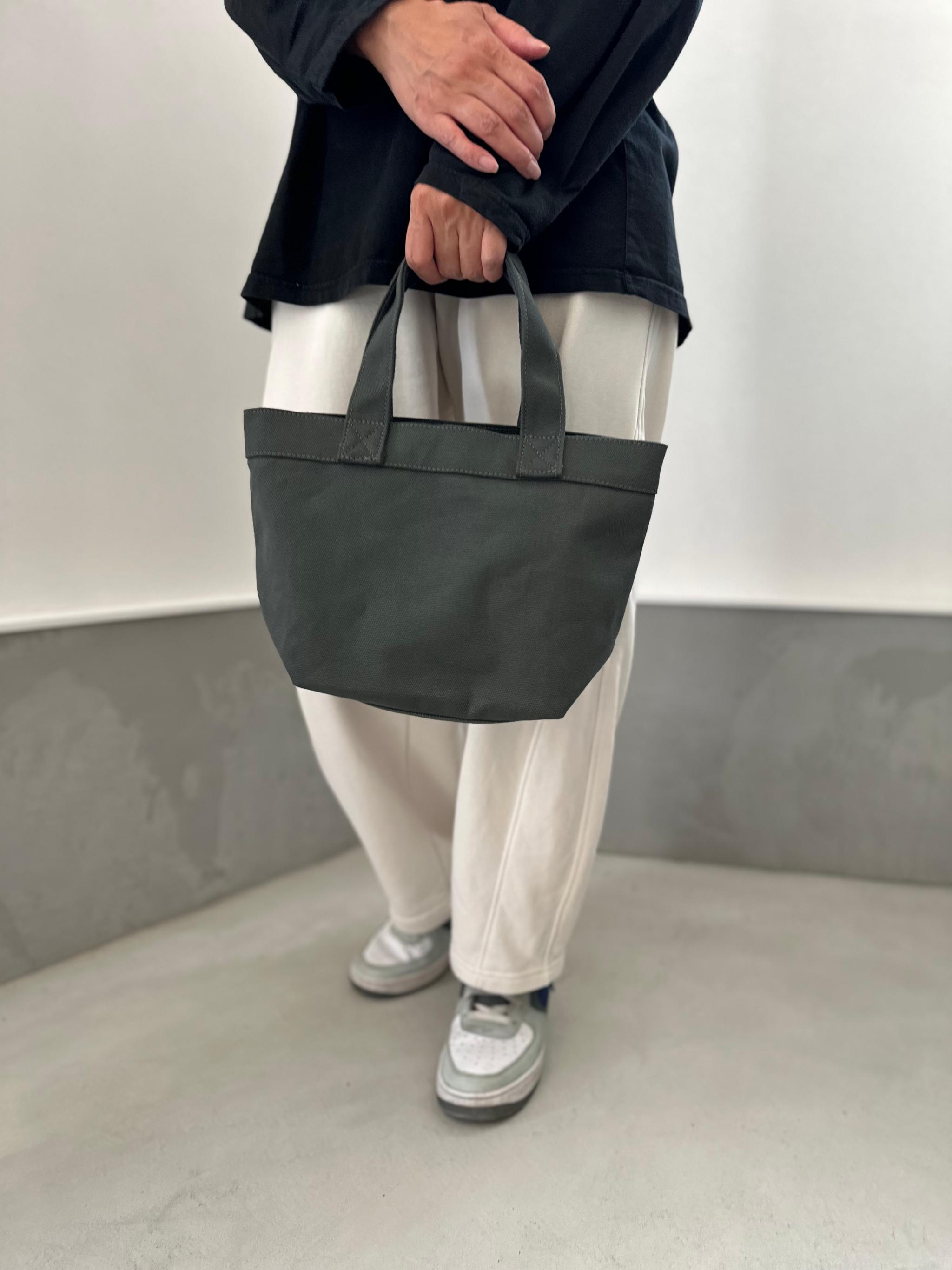 『2025新作』レザーパッチ付 ヘビーキャンバス トートバッグ　S-size【ブラック】 | 16枚目