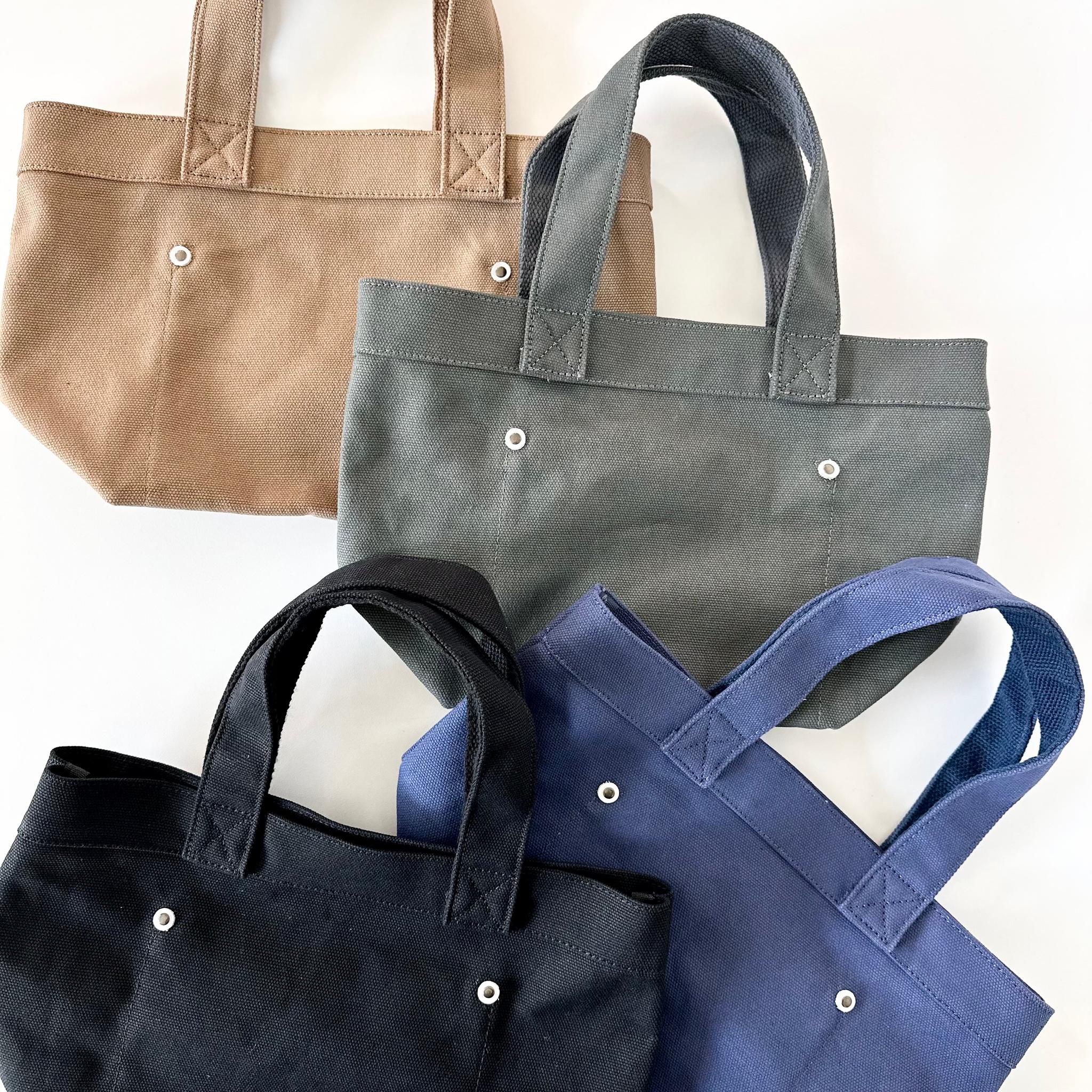 『2025新作』レザーパッチ付 ヘビーキャンバス トートバッグ　S-size【4色展開】1枚目の画像