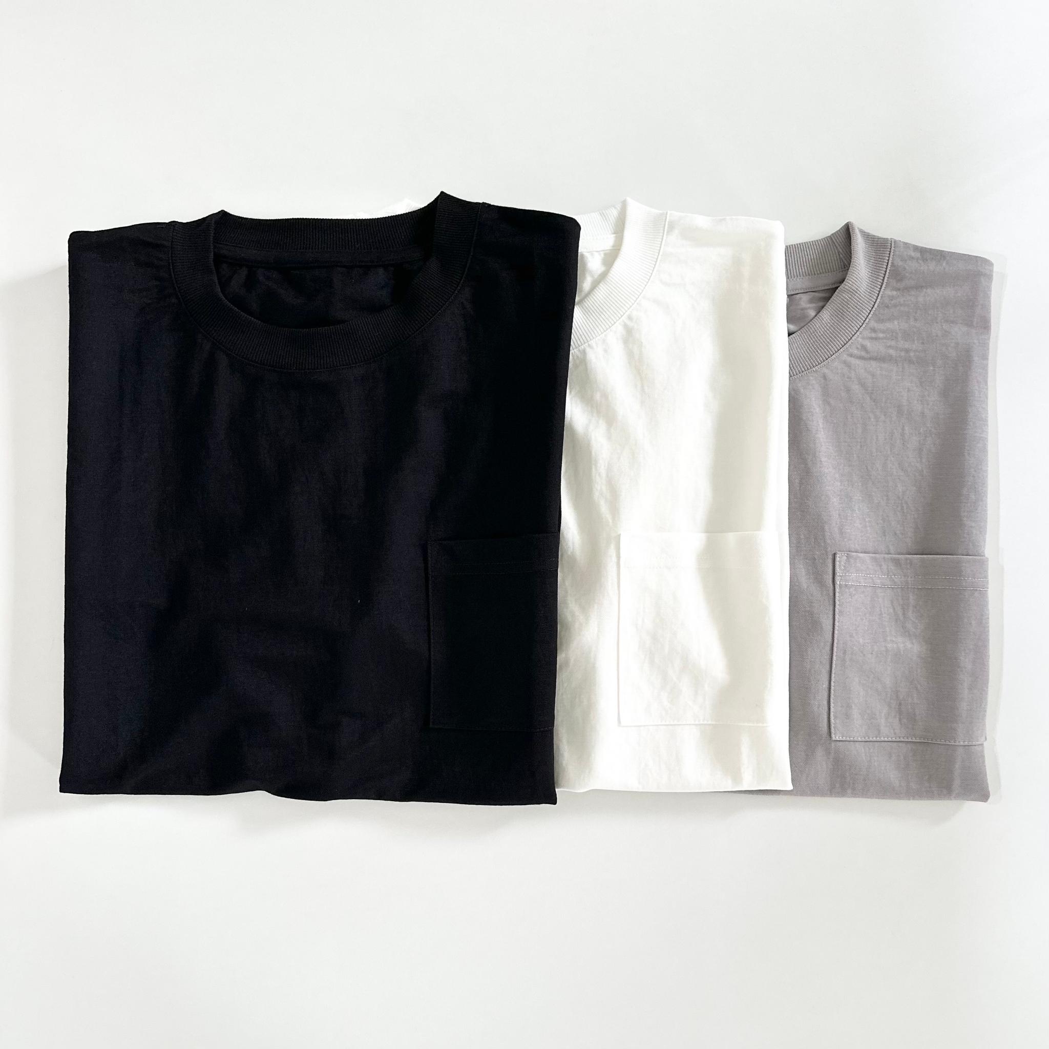 【接触冷感】ユニセックス　サイドスリット ポケット付 ルーズフィット Tシャツ【ホワイト】『2025新作』 | 10枚目