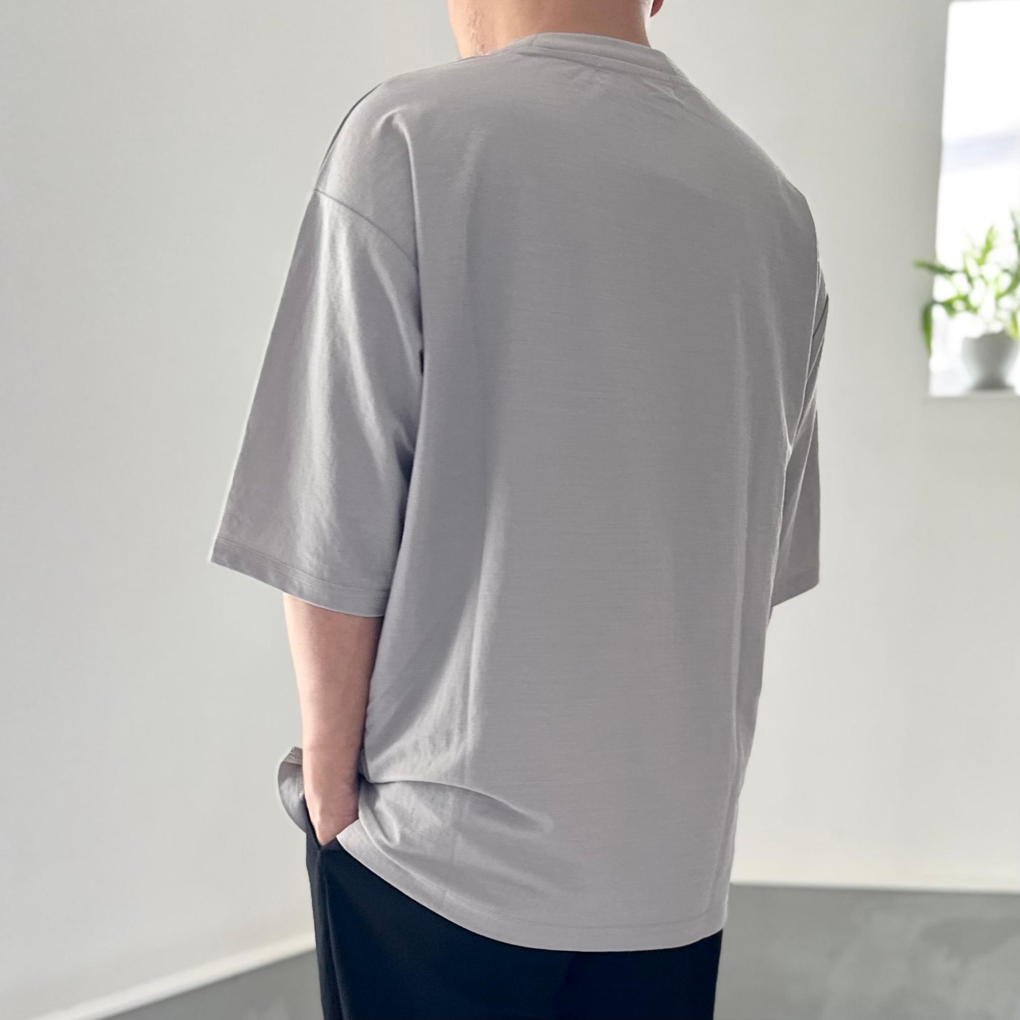 【接触冷感】ユニセックス　サイドスリット ポケット付 ルーズフィット Tシャツ【ホワイト】『2025新作』 | 17枚目