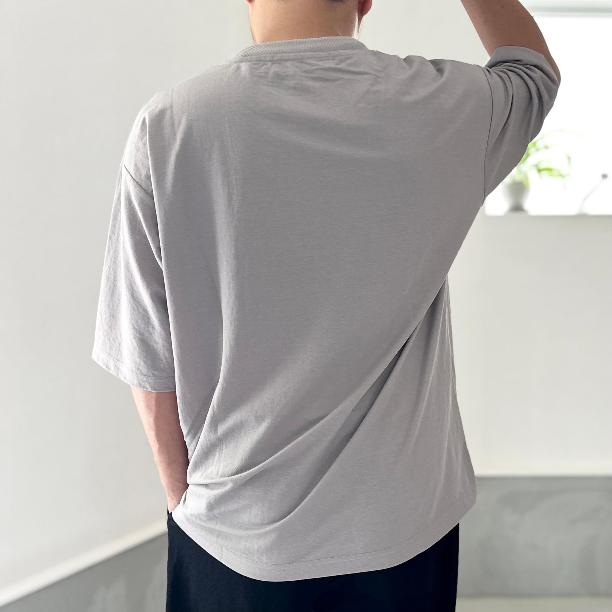 【接触冷感】ユニセックス　サイドスリット ポケット付 ルーズフィット Tシャツ【ホワイト】『2025新作』 | 18枚目