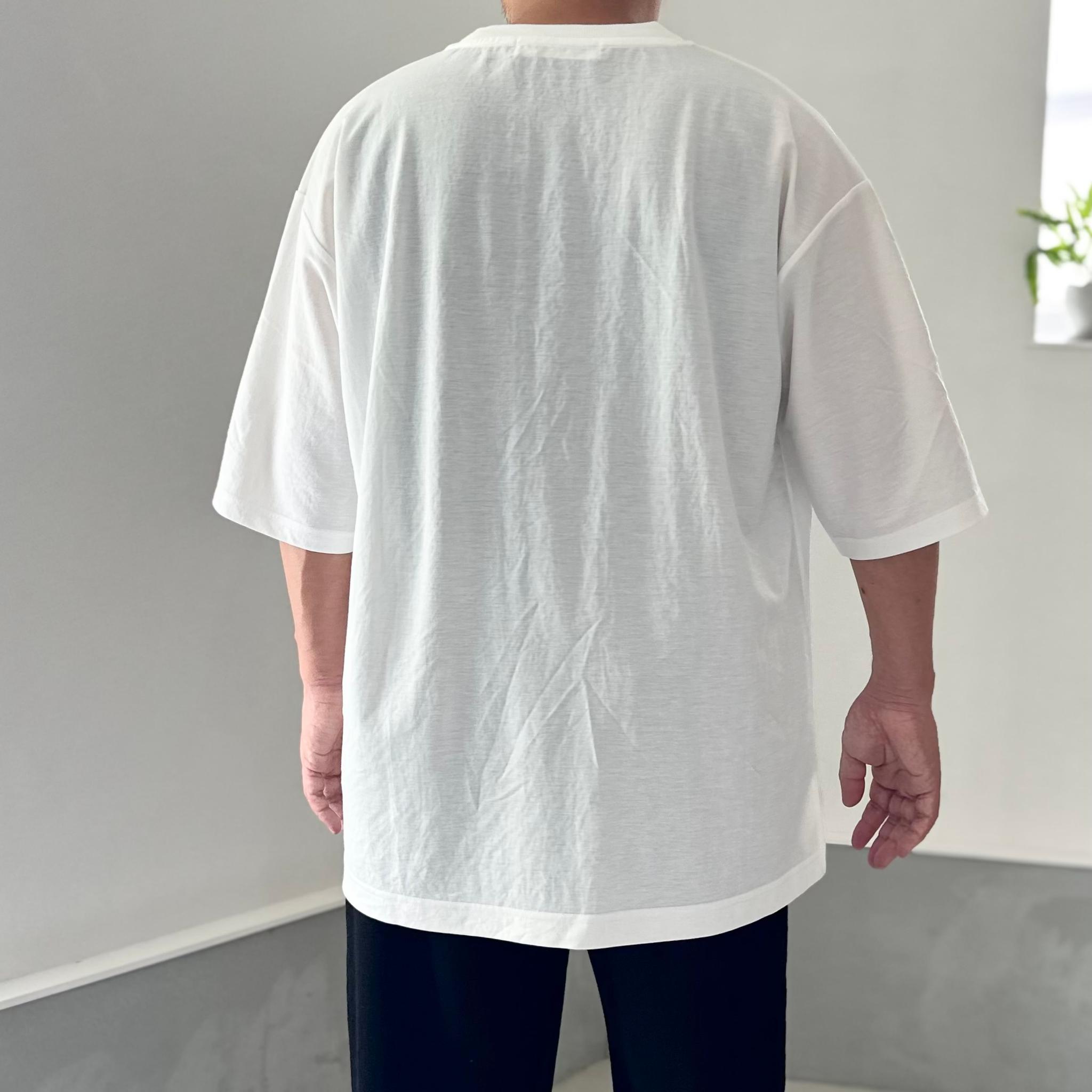 【接触冷感】ユニセックス　サイドスリット ポケット付 ルーズフィット Tシャツ【ホワイト】『2025新作』 | 3枚目