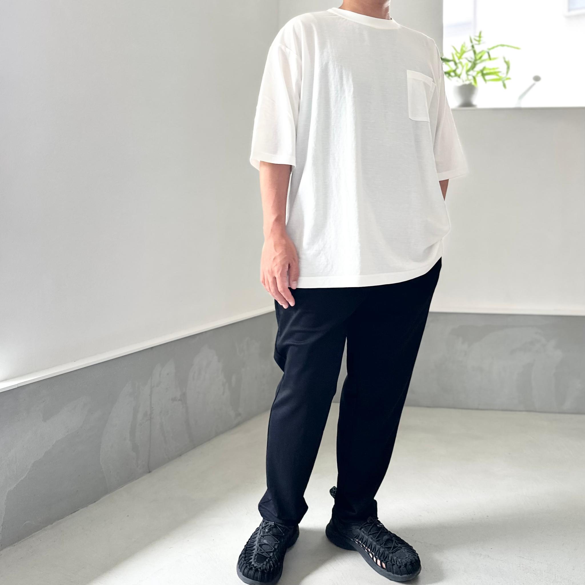 【接触冷感】ユニセックス　サイドスリット ポケット付 ルーズフィット Tシャツ【ホワイト】『2025新作』 | 8枚目