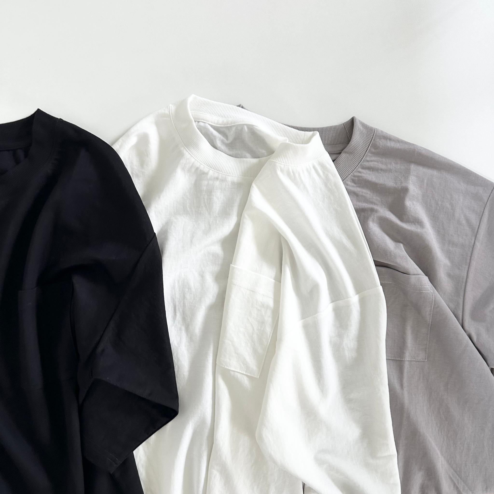 【接触冷感】ユニセックス　サイドスリット ポケット付 ルーズフィット Tシャツ【グレー】『2025新作』 | 12枚目