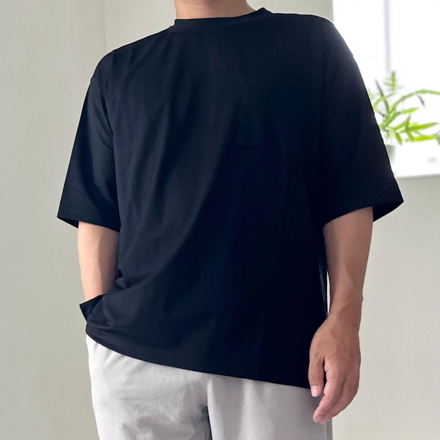 【接触冷感】ユニセックス　サイドスリット ポケット付 ルーズフィット Tシャツ【グレー】『2025新作』 | 14枚目