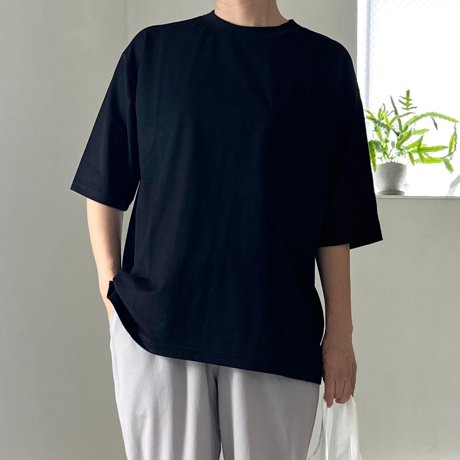 【接触冷感】ユニセックス　サイドスリット ポケット付 ルーズフィット Tシャツ【グレー】『2025新作』 | 19枚目