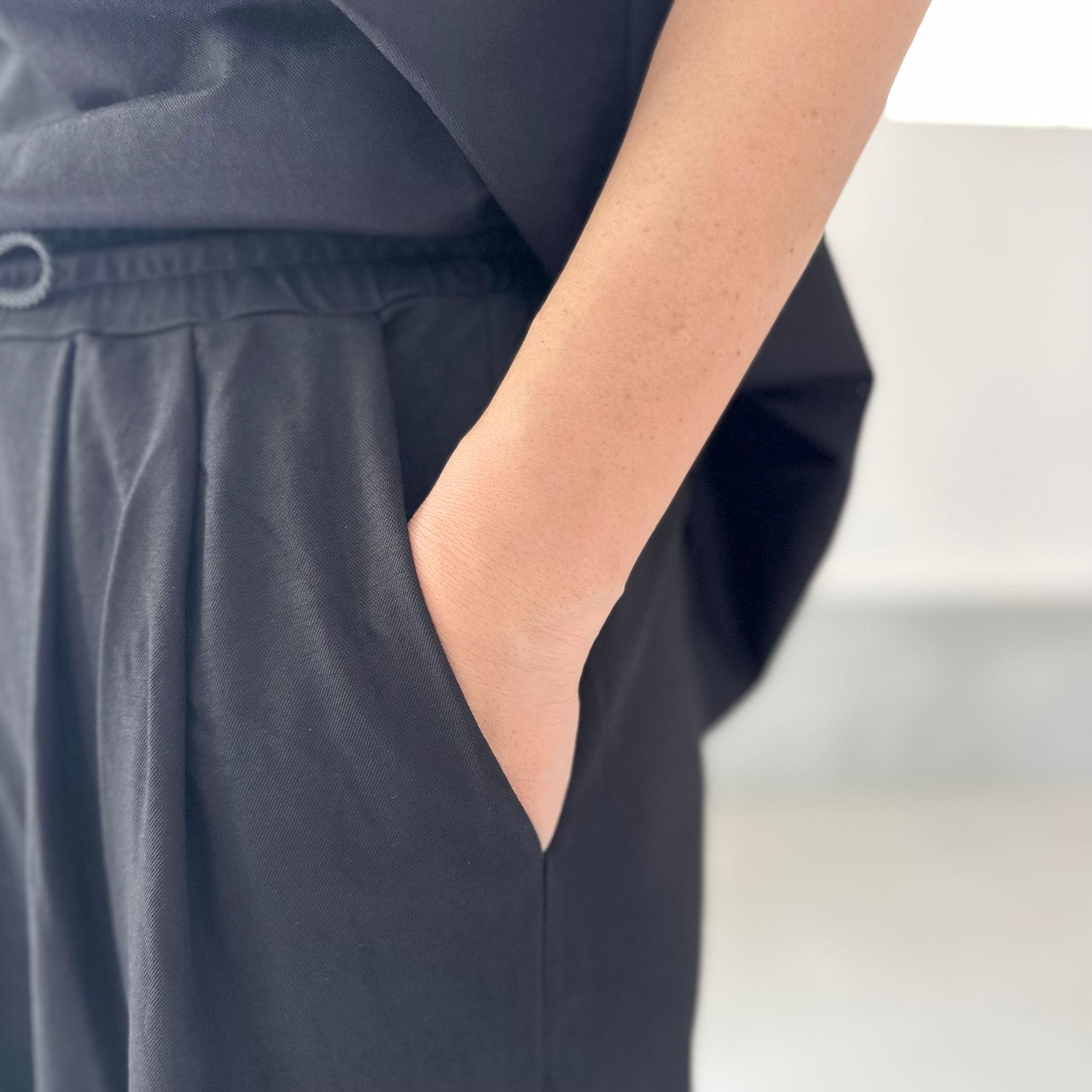 【接触冷感】サイドスリット イージーワイドパンツ 4色展開【ネイビー】『2025リデザイン』 | 11枚目