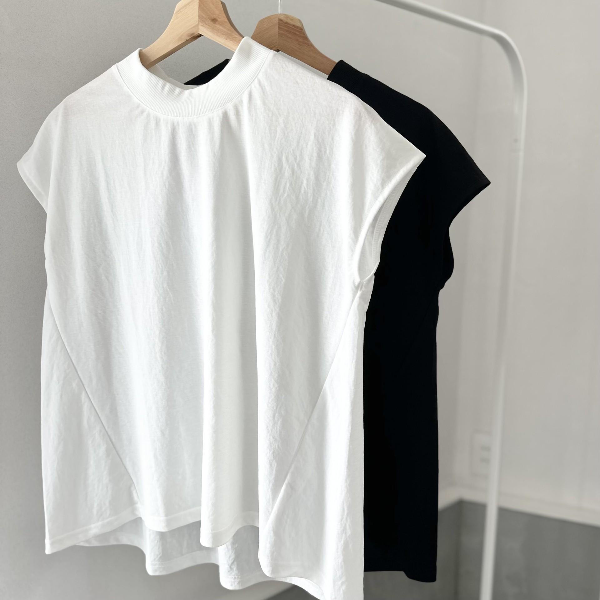 【接触冷感】フレンチスリーブ スラントシームプルオーバー 2色展開【ホワイト】『2025新作』 | 11枚目