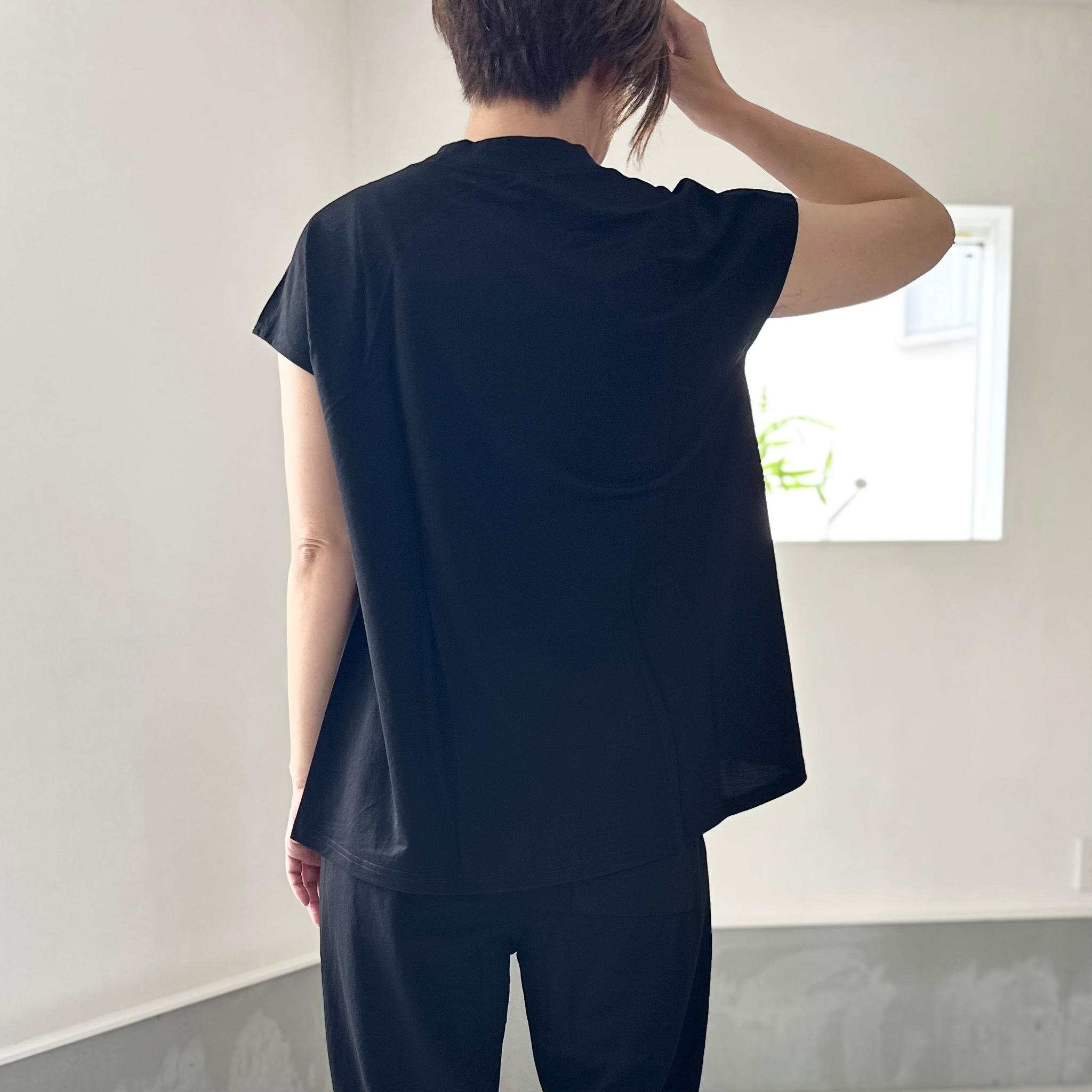 【接触冷感】フレンチスリーブ スラントシームプルオーバー 2色展開【ホワイト】『2025新作』 | 14枚目