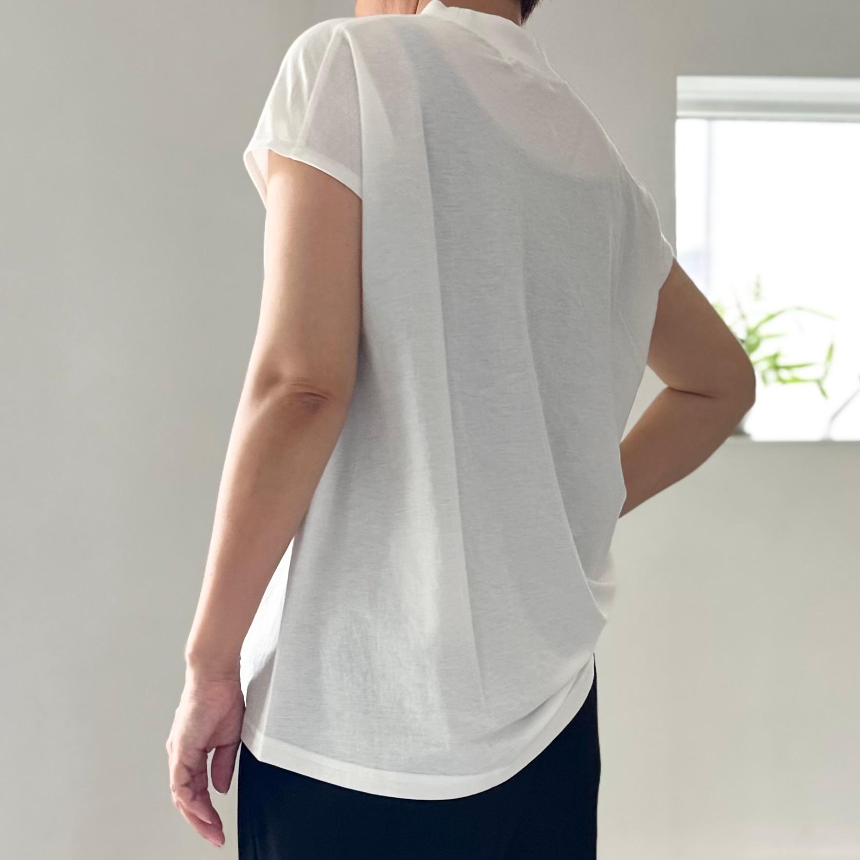 【接触冷感】フレンチスリーブ スラントシームプルオーバー【2色展開】 | 12枚目