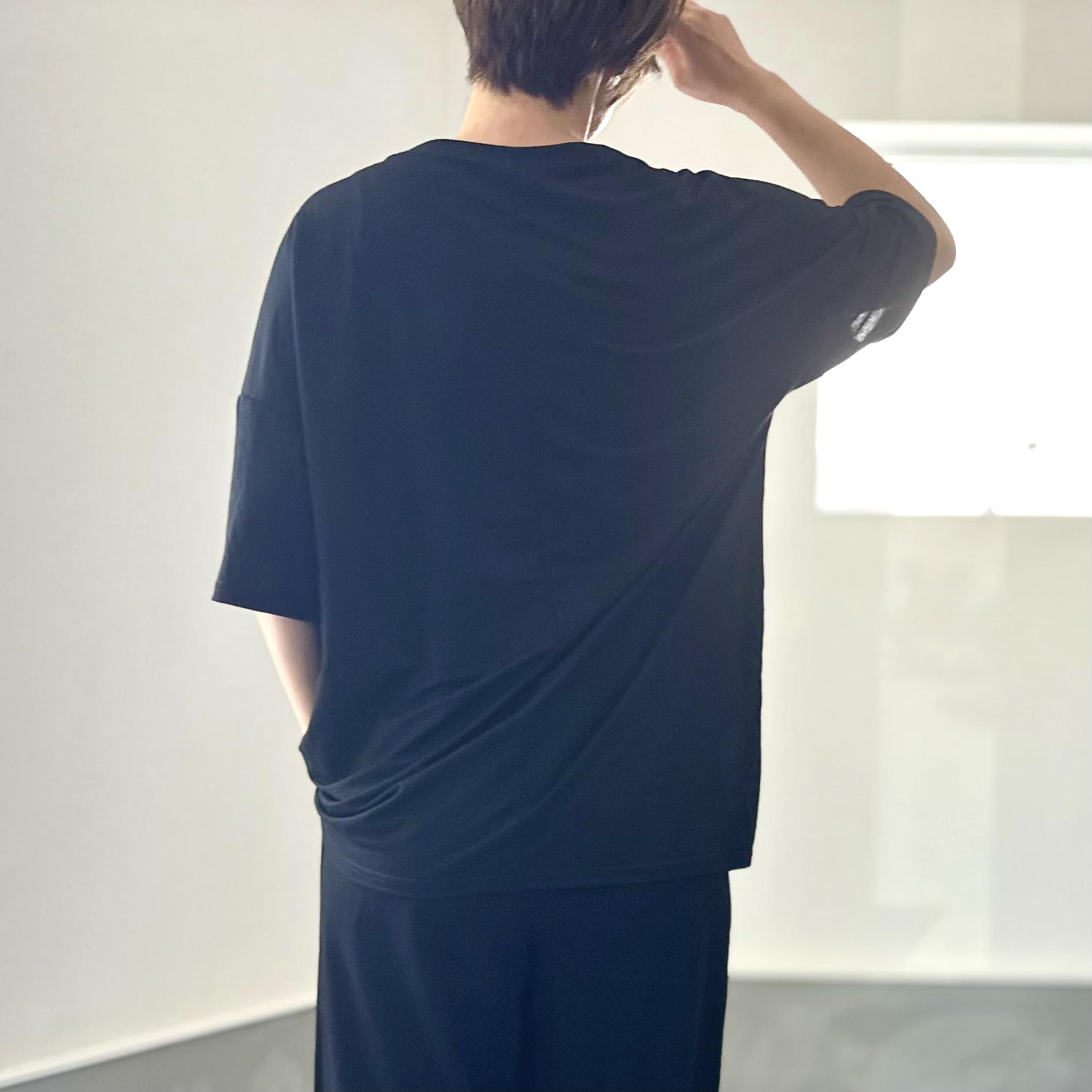 【接触冷感】サイドスリット オーバーサイズ半袖プルオーバー 5色展開【ブラック】『2025リデザイン』 | 3枚目