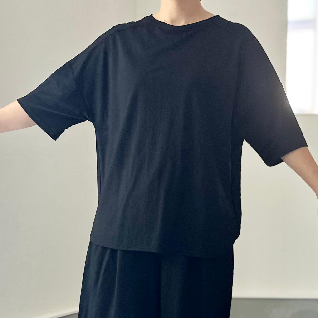 【接触冷感】サイドスリット オーバーサイズ半袖プルオーバー 5色展開【ブラック】『2025リデザイン』 | 5枚目