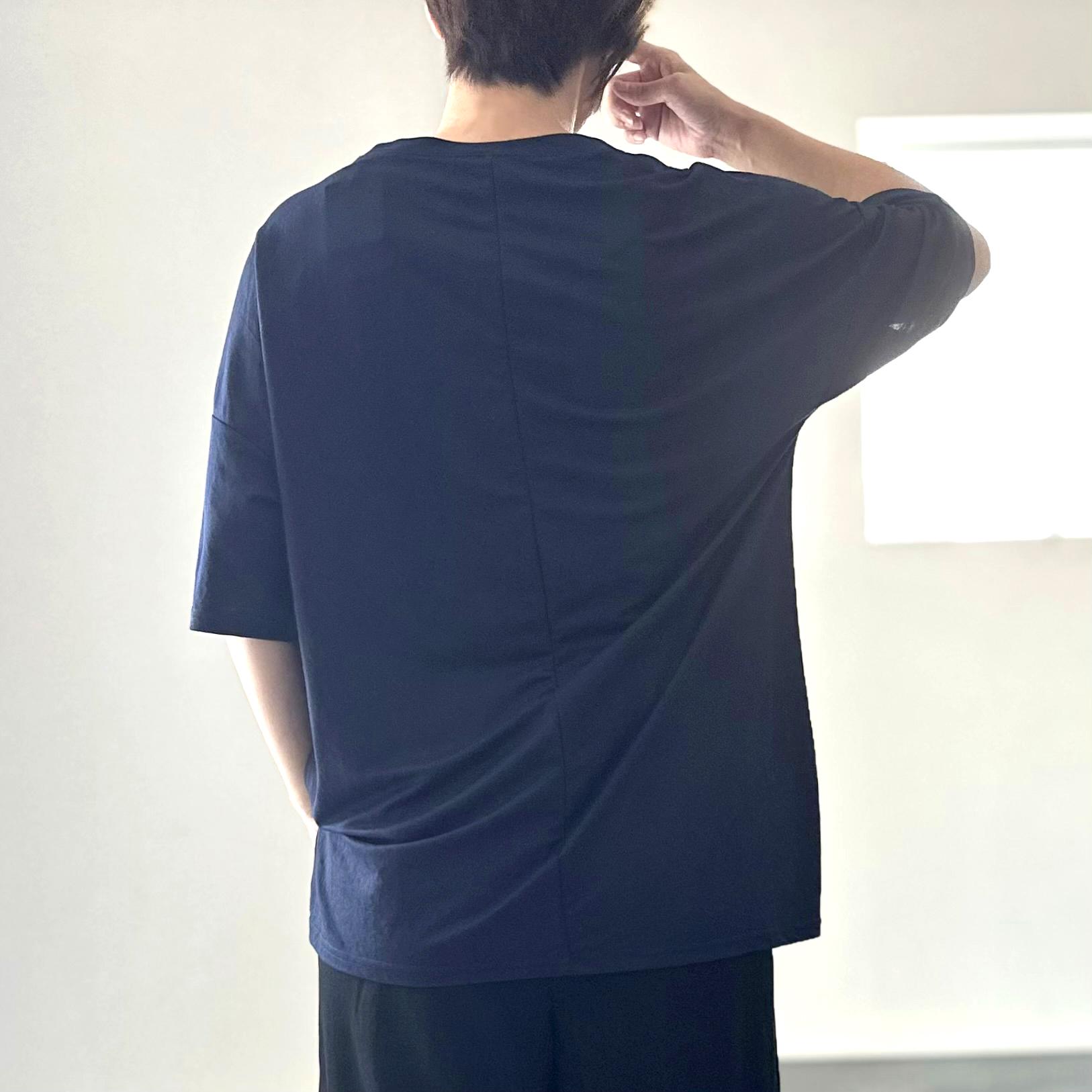 【接触冷感】サイドスリット オーバーサイズ半袖プルオーバー 5色展開【ネイビー】『2025リデザイン』 | 5枚目