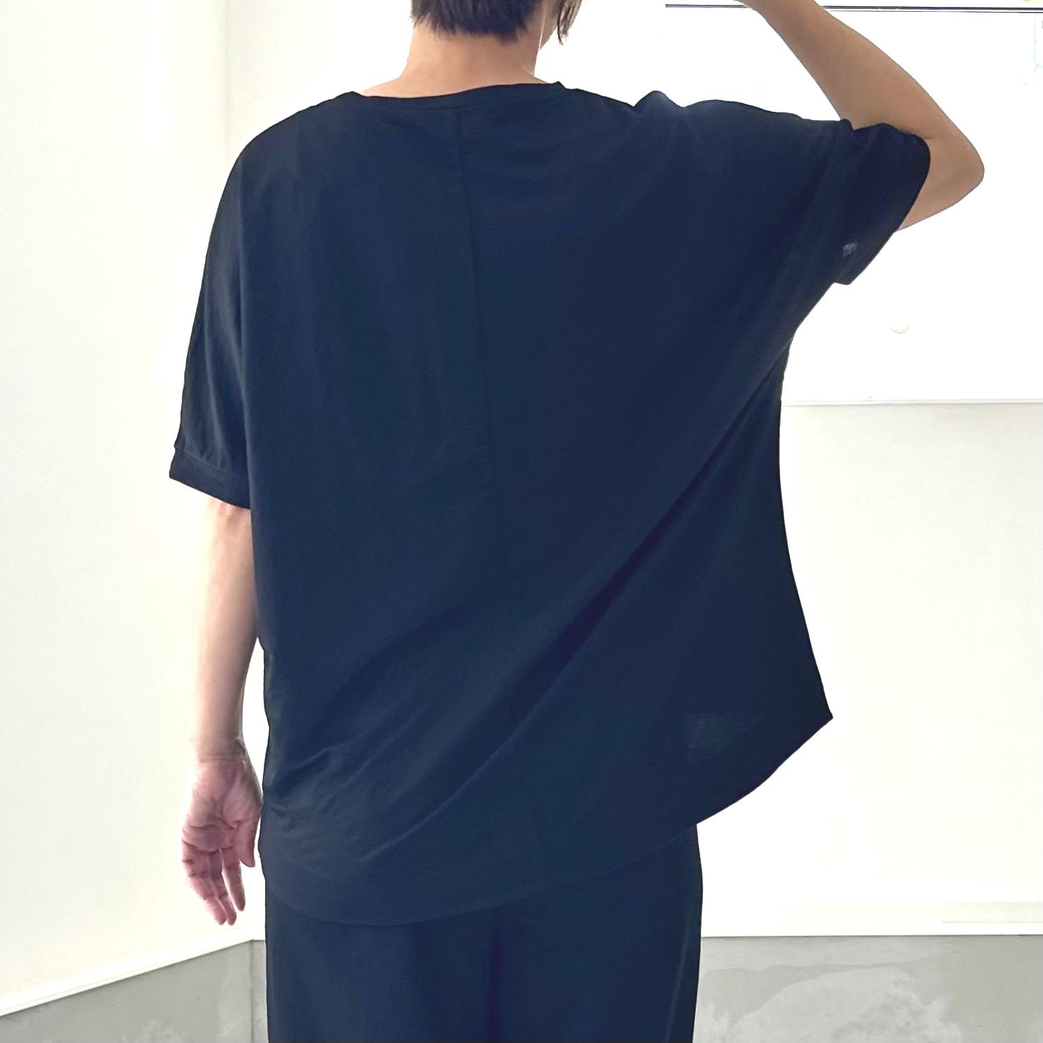 【接触冷感】前後差裾ラウンド ビッグシルエットプルオーバー 3色展開【ブラック】『2025リデザイン』 | 5枚目