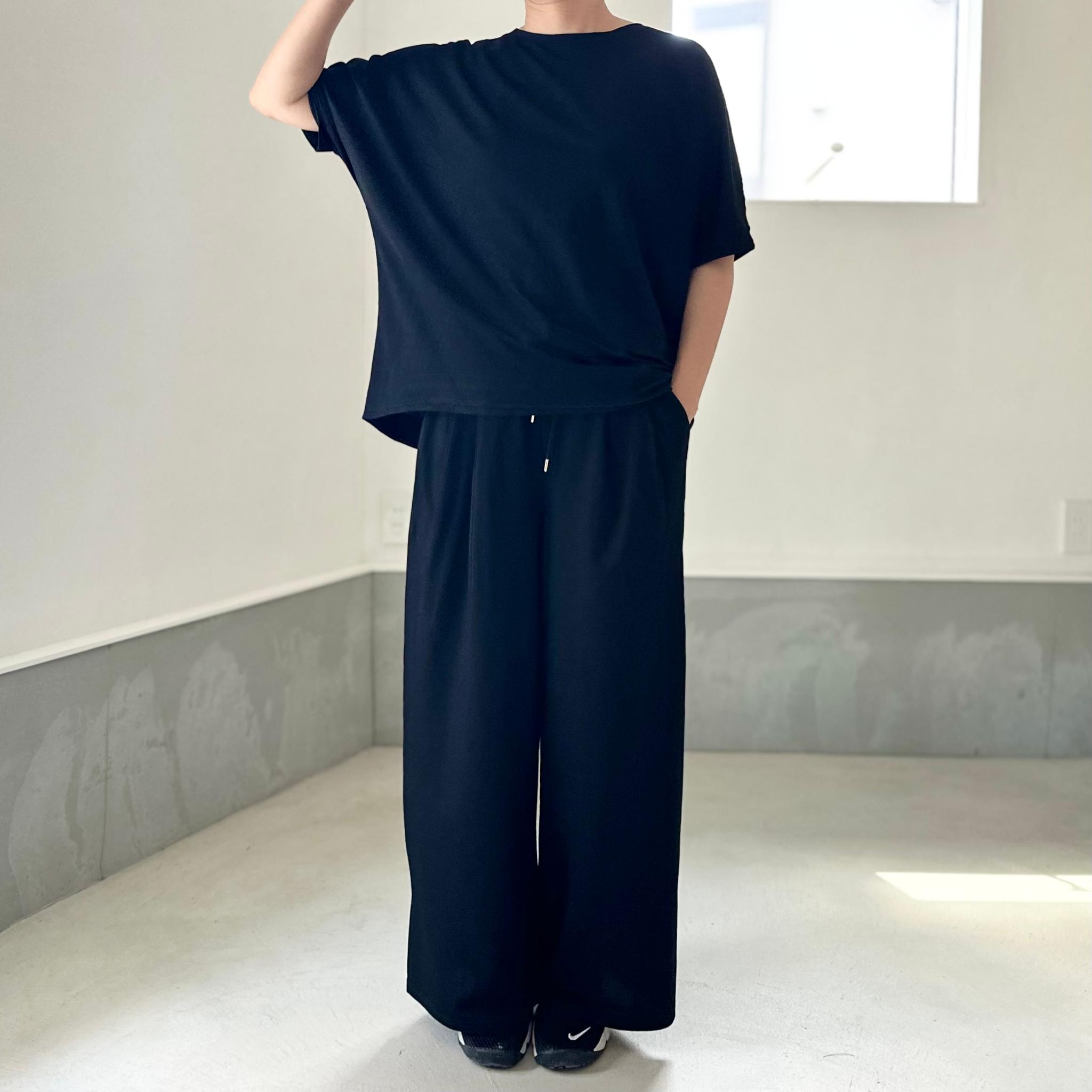 【接触冷感】前後差裾ラウンド ビッグシルエットプルオーバー 3色展開【ブラック】『2025リデザイン』 | 8枚目