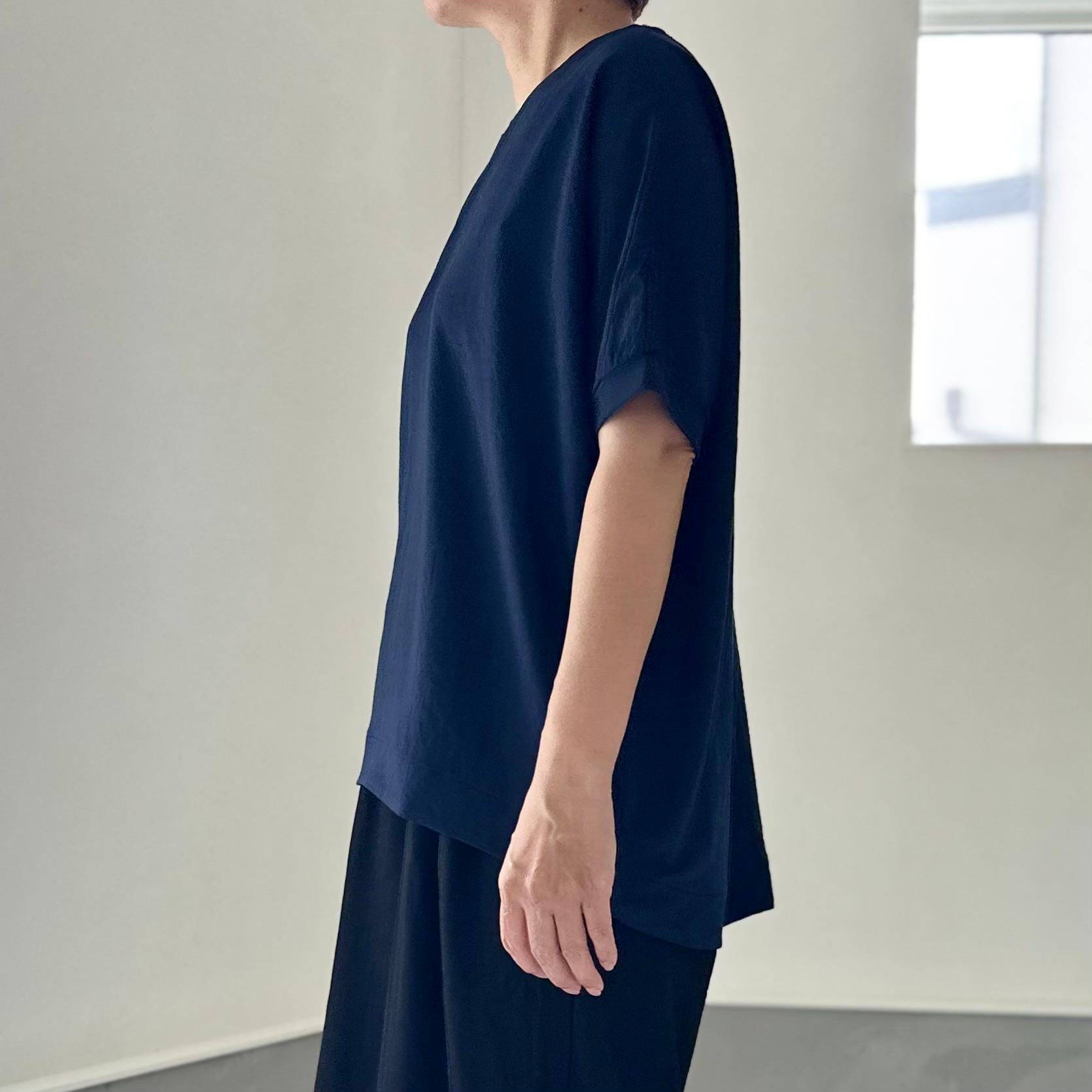 【接触冷感】前後差裾ラウンド ビッグシルエットプルオーバー 3色展開【ネイビー】『2025リデザイン』 | 3枚目