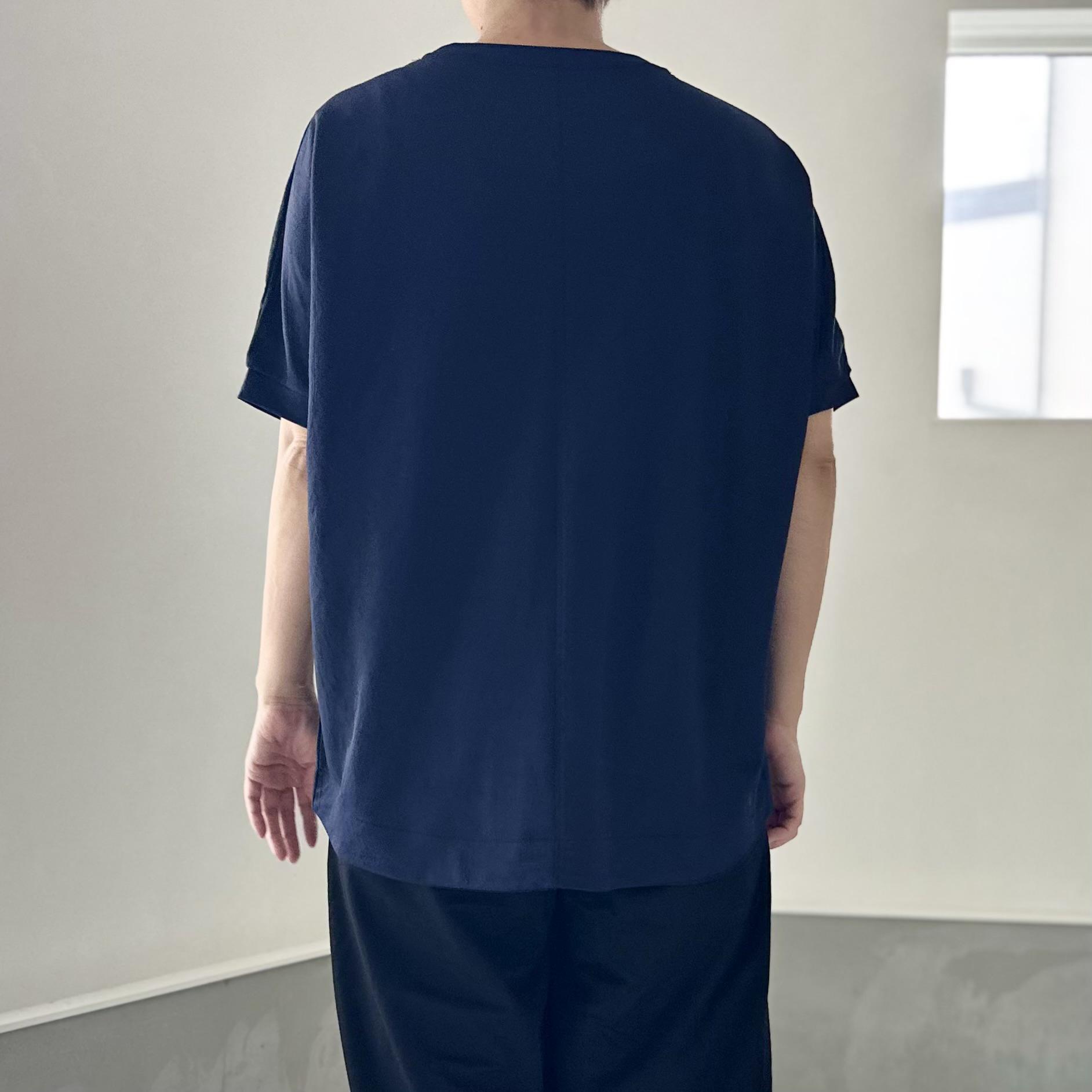 【接触冷感】前後差裾ラウンド ビッグシルエットプルオーバー 3色展開【ネイビー】『2025リデザイン』 | 4枚目