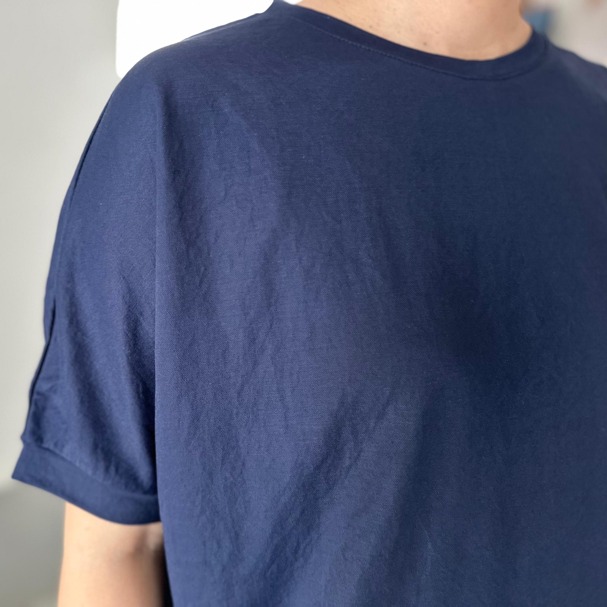 【接触冷感】前後差裾ラウンド ビッグシルエットプルオーバー 3色展開【ネイビー】『2025リデザイン』 | 8枚目