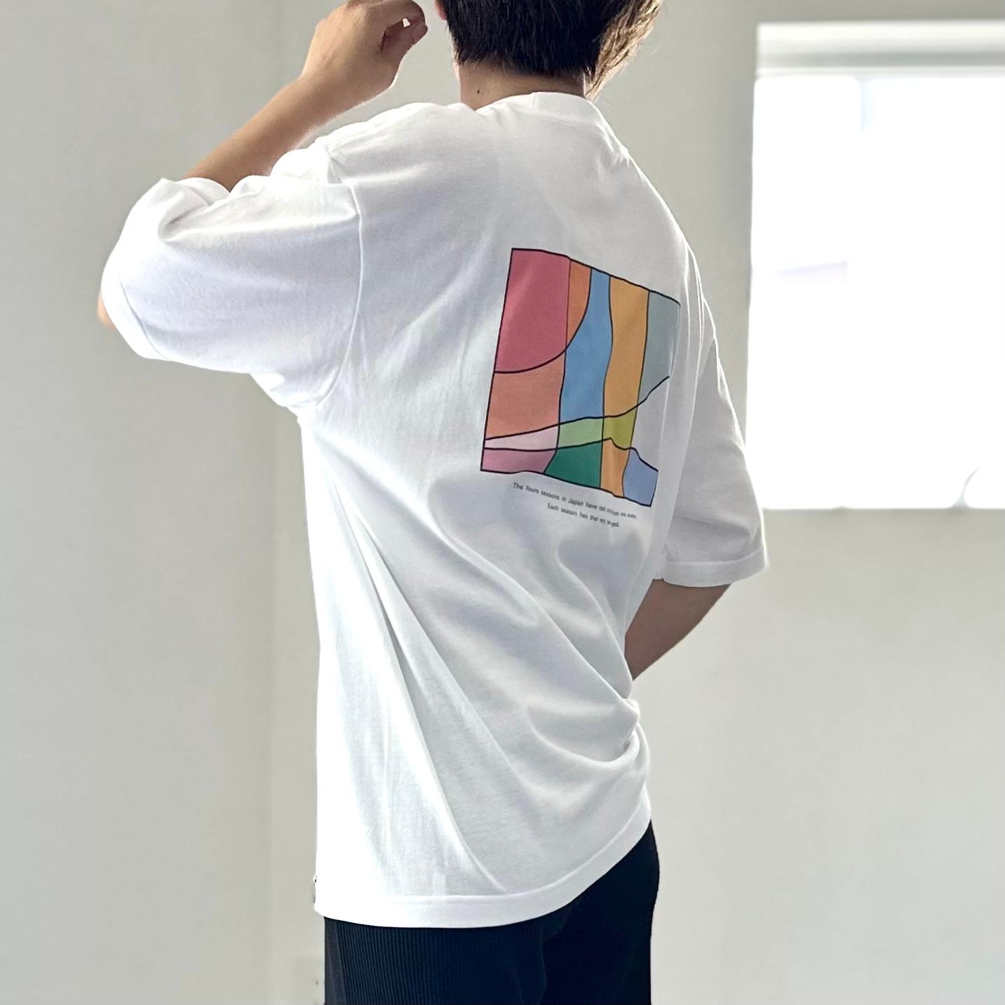 【ユニセックス】four seasonsバックプリント ビッグシルエットTシャツ 5色展開【ホワイト】 | 4枚目