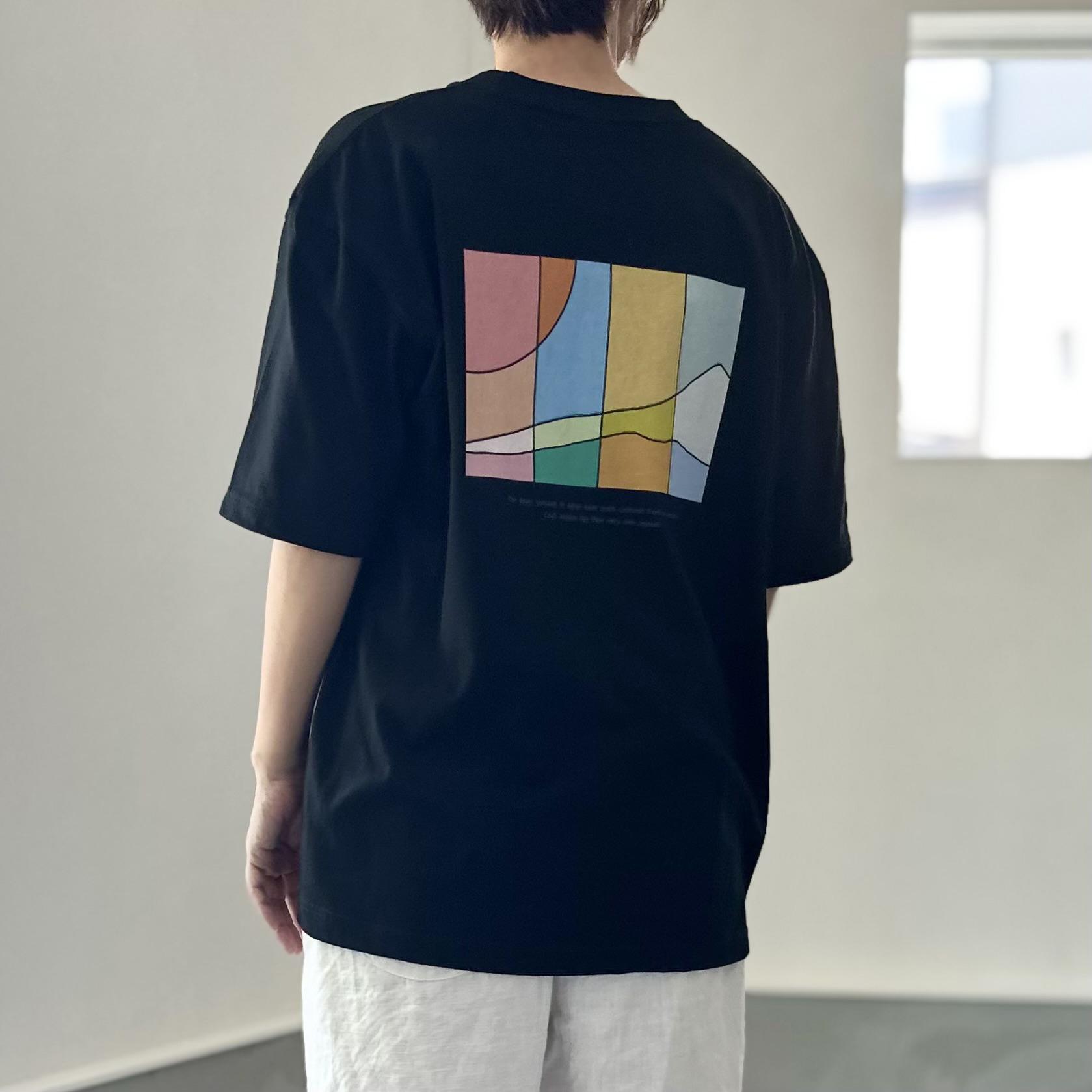 【ユニセックス】four seasonsバックプリント ビッグシルエットTシャツ 5色展開【ブラック】 | 3枚目
