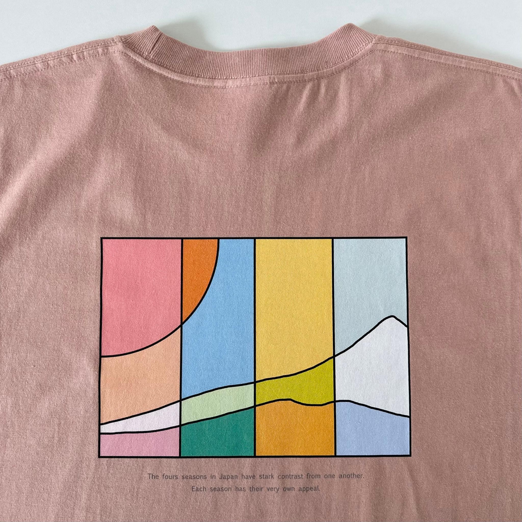 【ユニセックス】four seasonsバックプリント ビッグシルエットTシャツ 5色展開【Dピンク】 | 6枚目