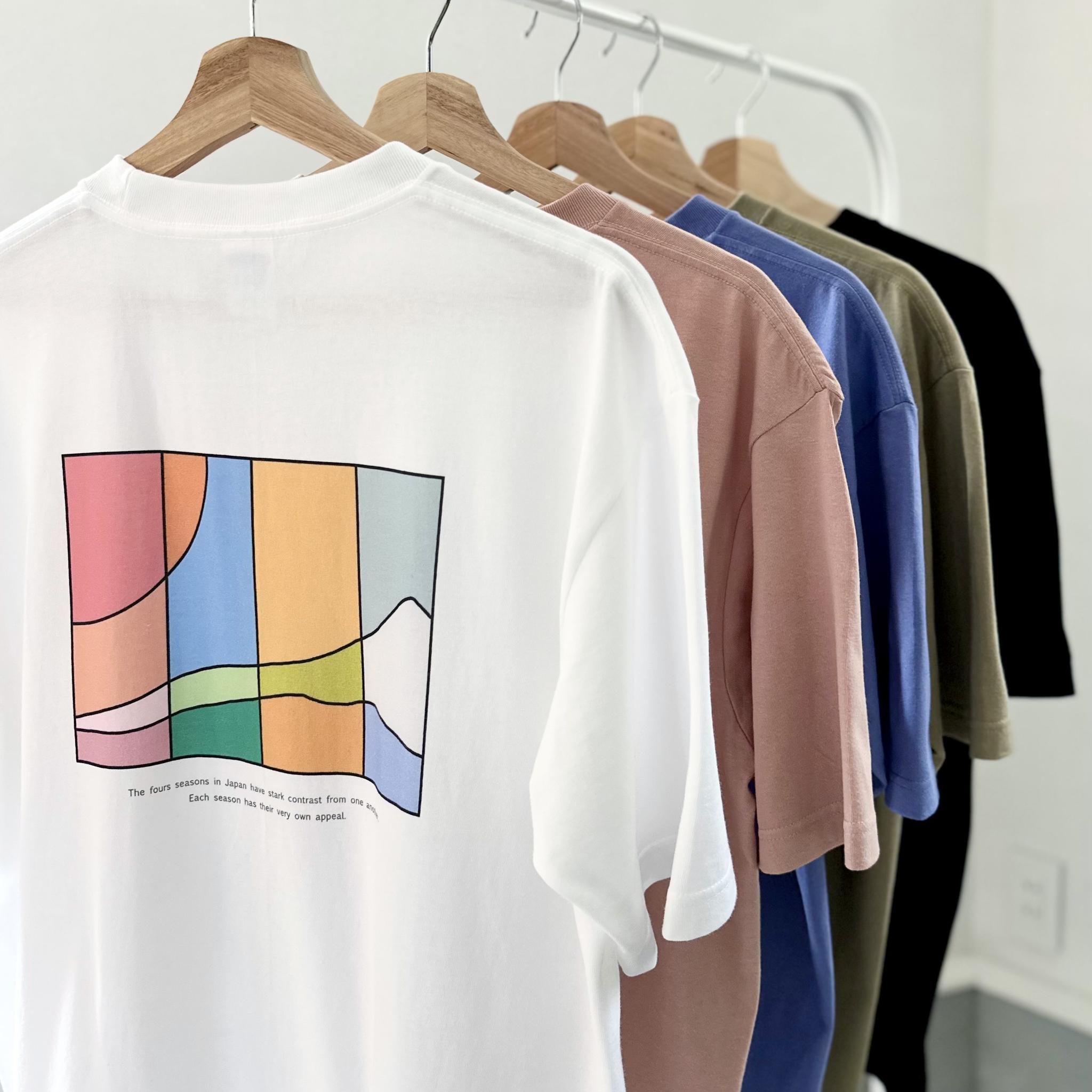 【ユニセックス】four seasonsバックプリント ビッグシルエットTシャツ【5色展開】1枚目の画像