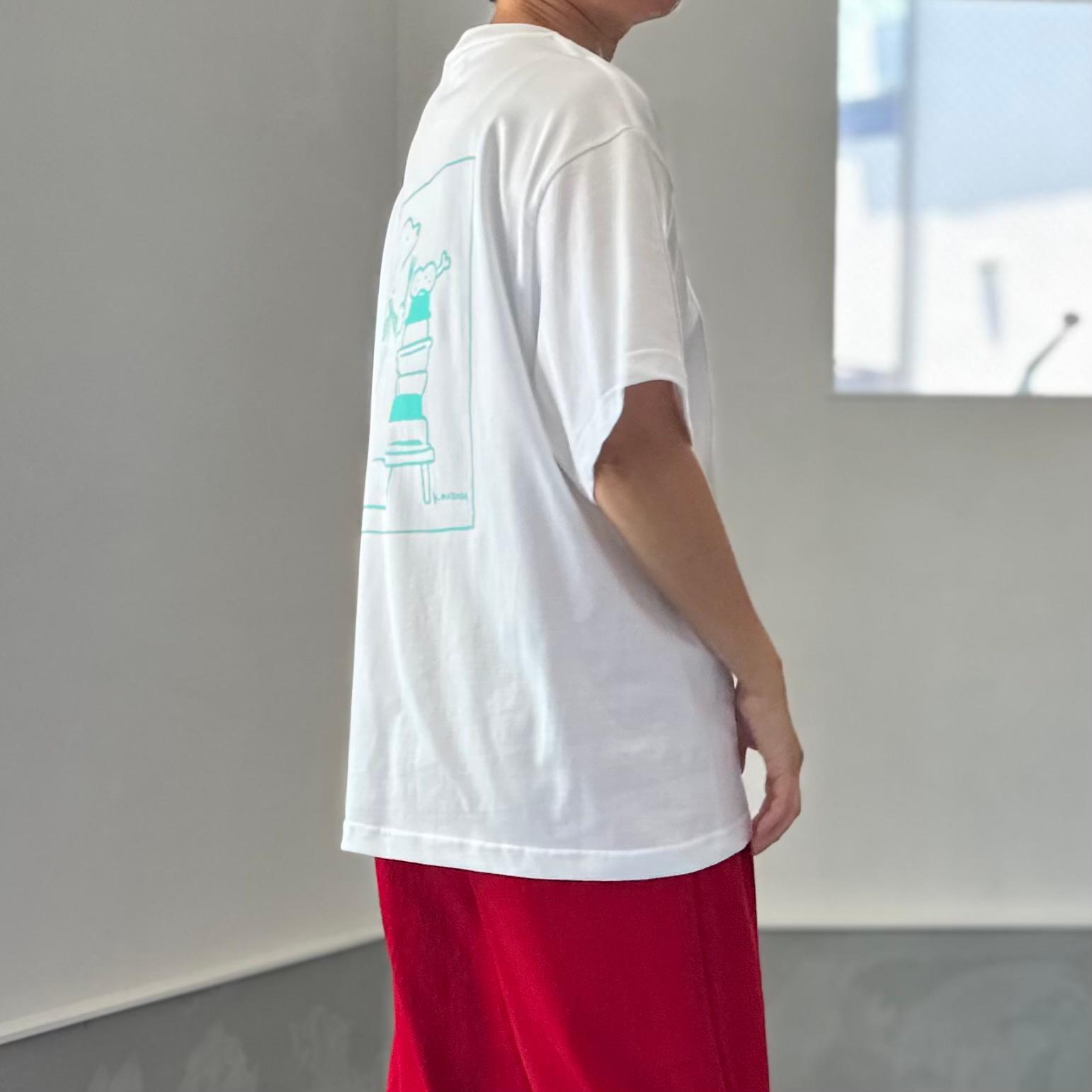 【ユニセックス】コラボプリント リラックスフィットTシャツ 5色展開【ホワイト】 | 3枚目