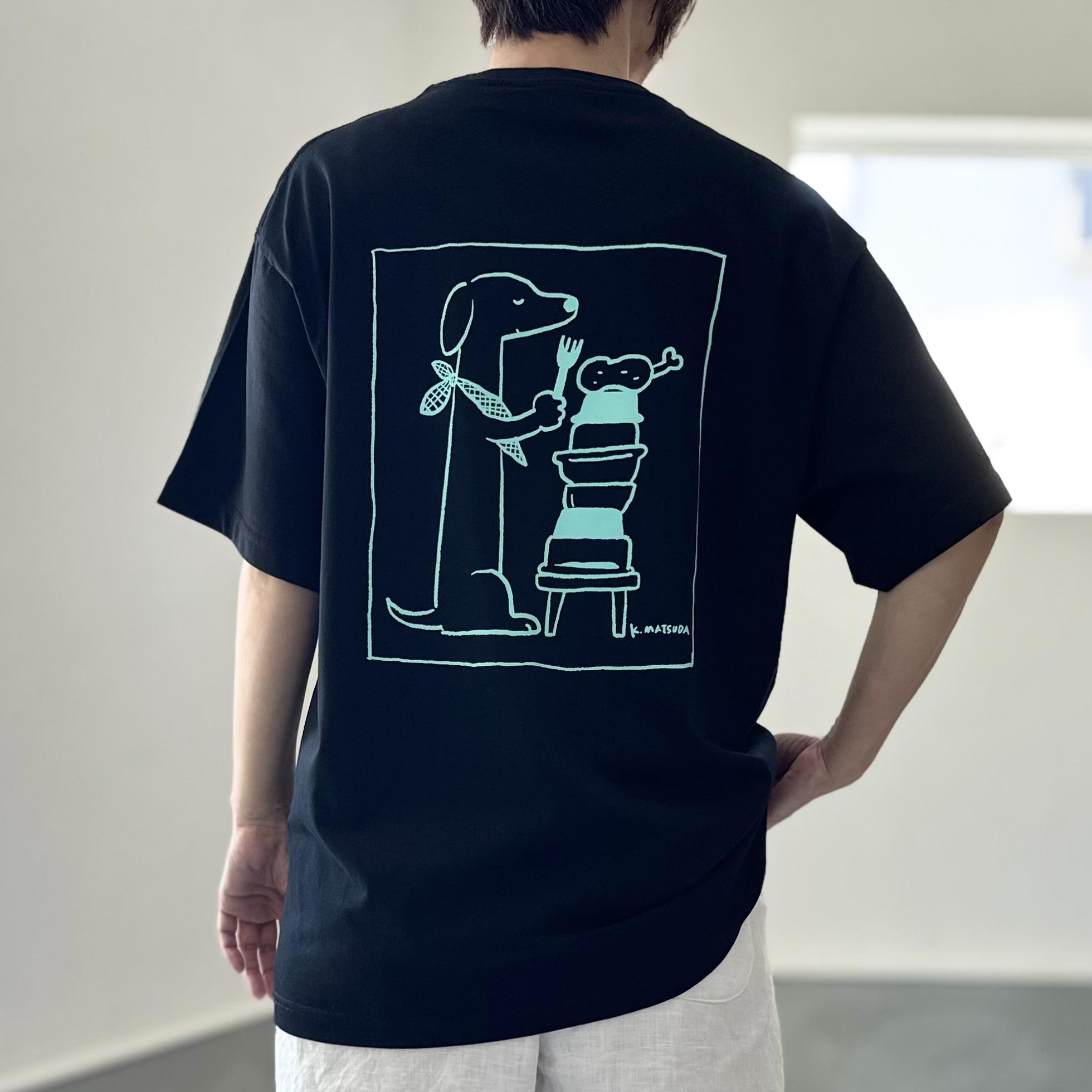 【ユニセックス】コラボプリント リラックスフィットTシャツ 5色展開【ブラック】1枚目の画像