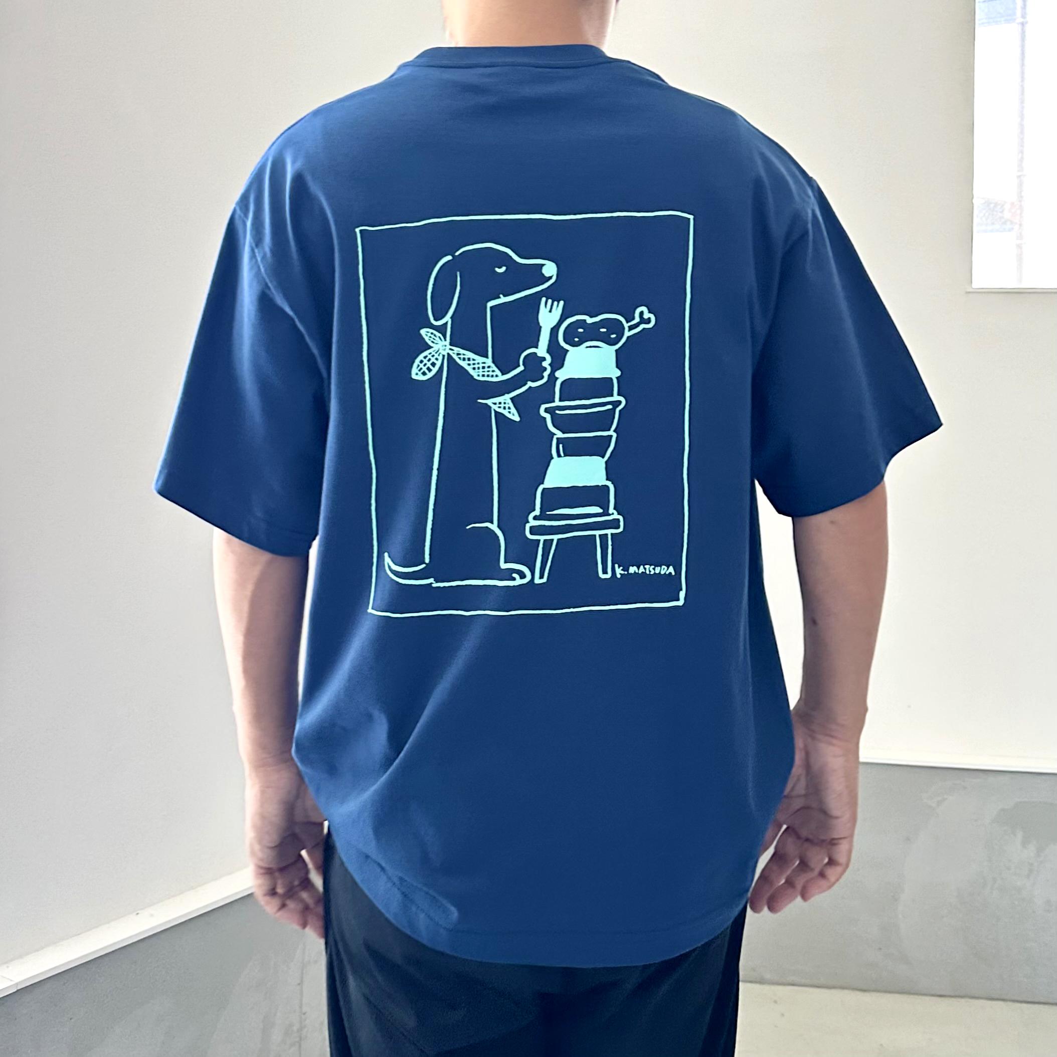 『2025新作』【ユニセックス】コラボプリント リラックスフィットTシャツ 5色展開【ブルー】1枚目の画像