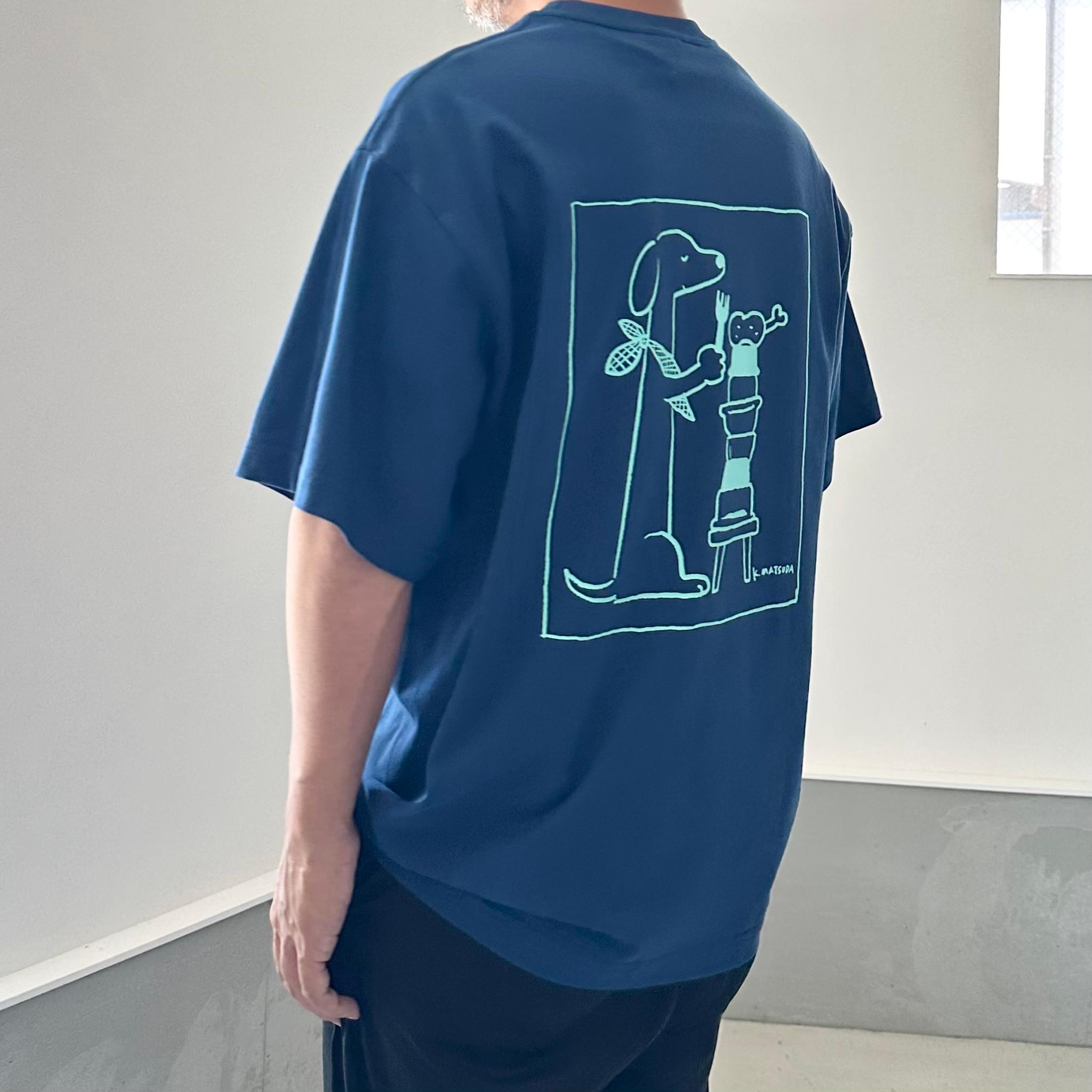 【ユニセックス】コラボプリント リラックスフィットTシャツ 5色展開【ブルー】 | 2枚目
