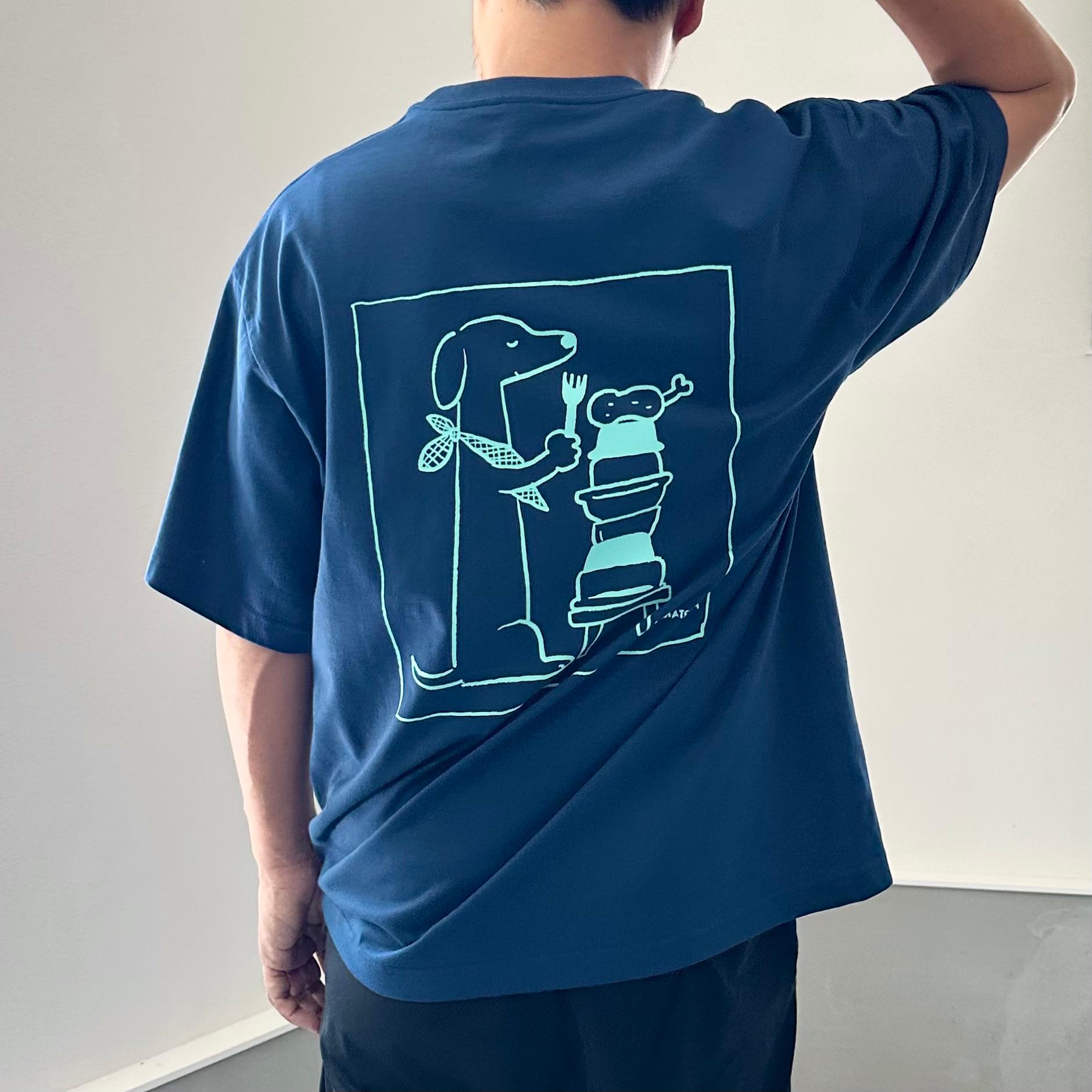 【ユニセックス】コラボプリント リラックスフィットTシャツ 5色展開【ブルー】 | 3枚目