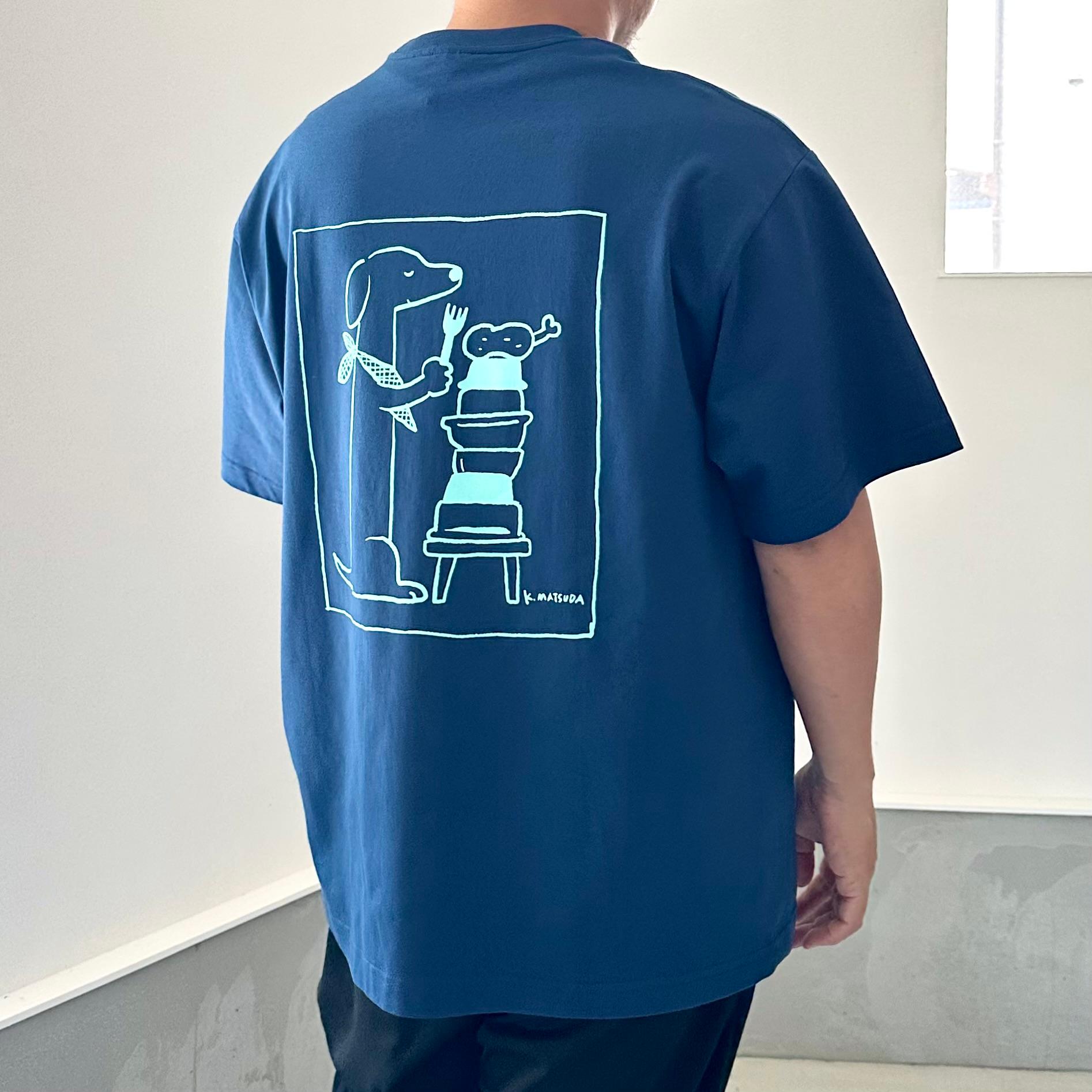 【ユニセックス】コラボプリント リラックスフィットTシャツ 5色展開【ブルー】 | 4枚目