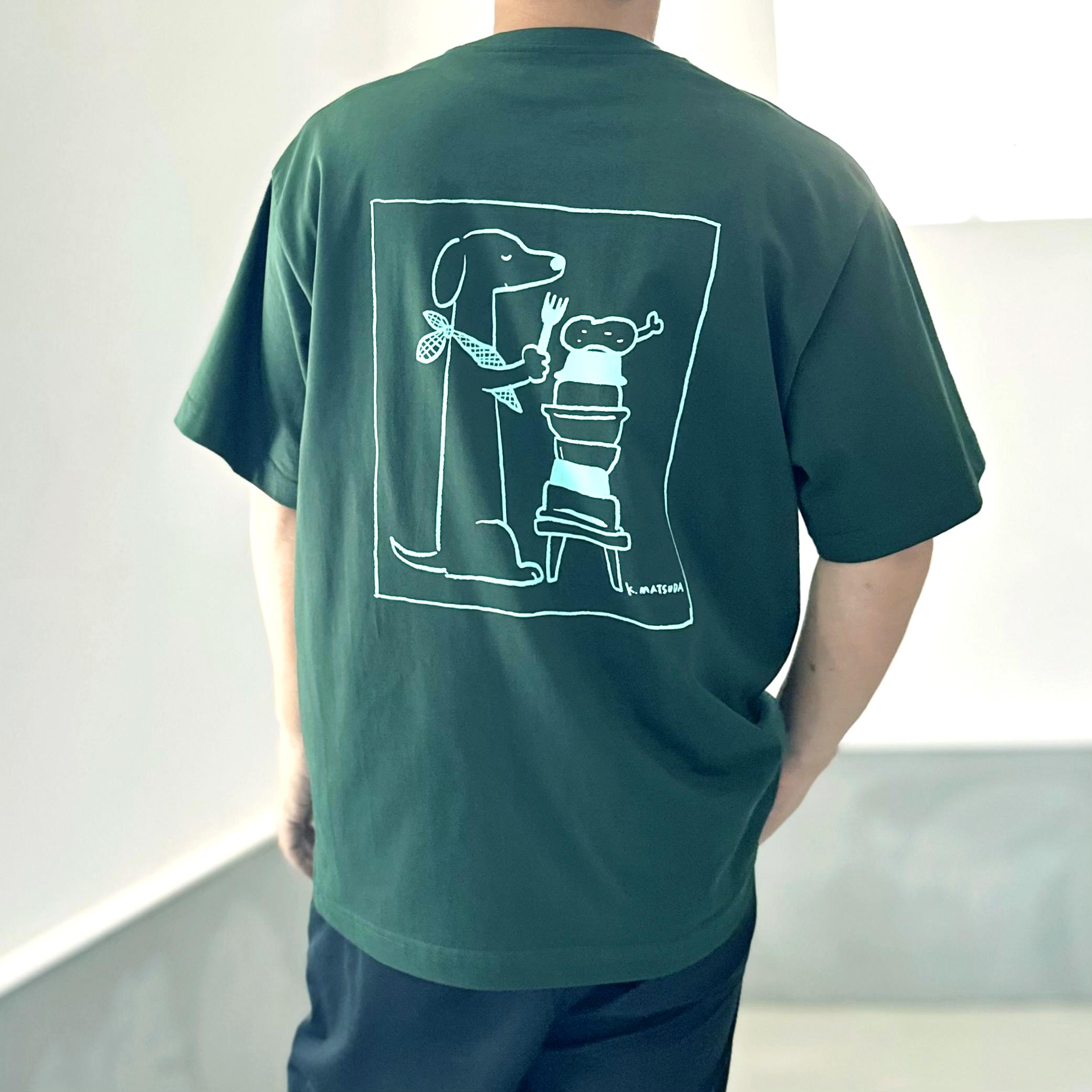 『2025新作』【ユニセックス】コラボプリント リラックスフィットTシャツ 5色展開【グリーン】1枚目の画像