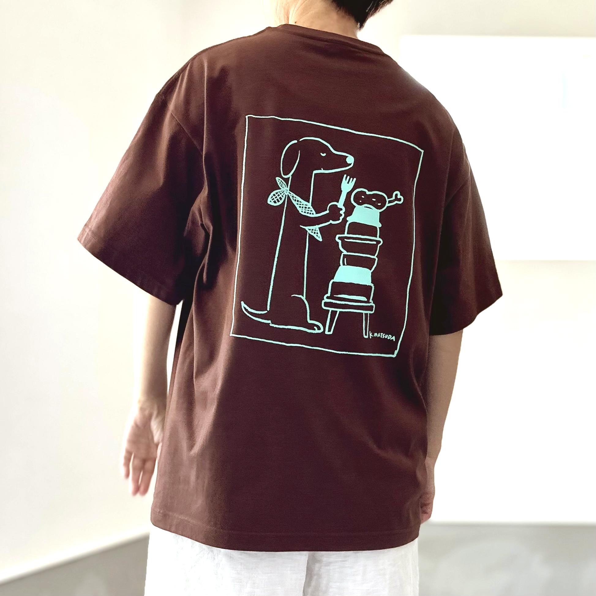 『2025新作』【ユニセックス】コラボプリント リラックスフィットTシャツ 5色展開【ブラウン】1枚目の画像