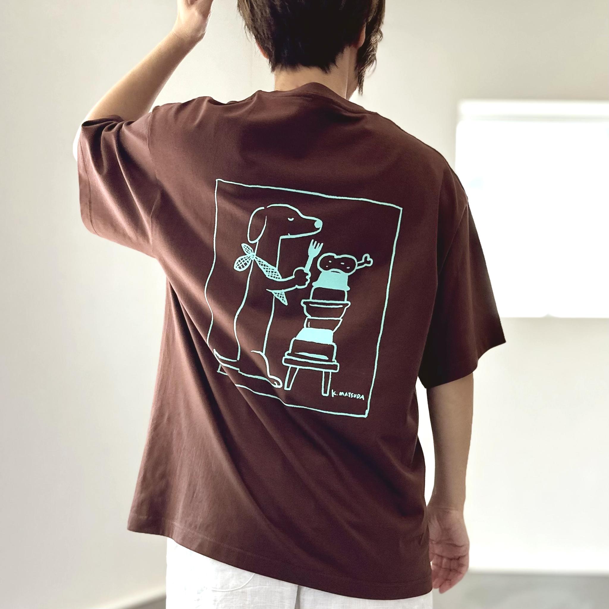 【ユニセックス】コラボプリント リラックスフィットTシャツ 5色展開【ブラウン】 | 4枚目